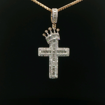 CRUZ DE ORO CON DIAMANTES CORONA