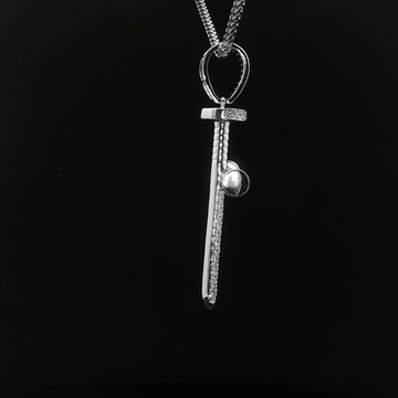 CRUZ DE ORO BLANCO CON DIAMANTES