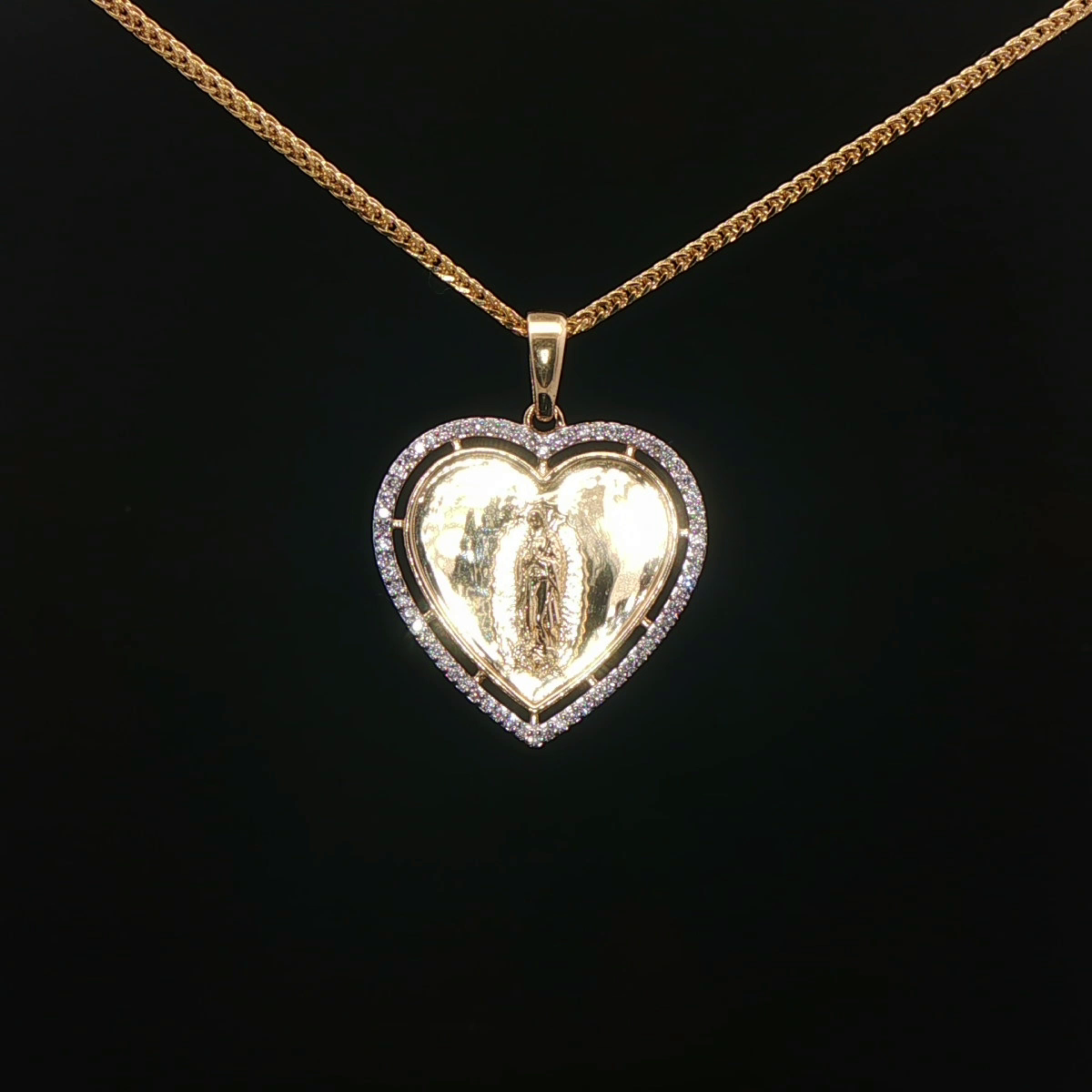 MEDALLA RELIGIOSA DE ORO CON DIAMANTES