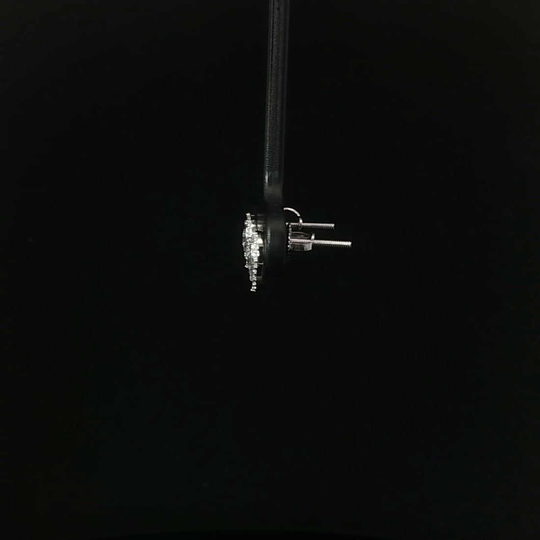 ARETES DE ORO BLANCO 14K CON DIAMANTES