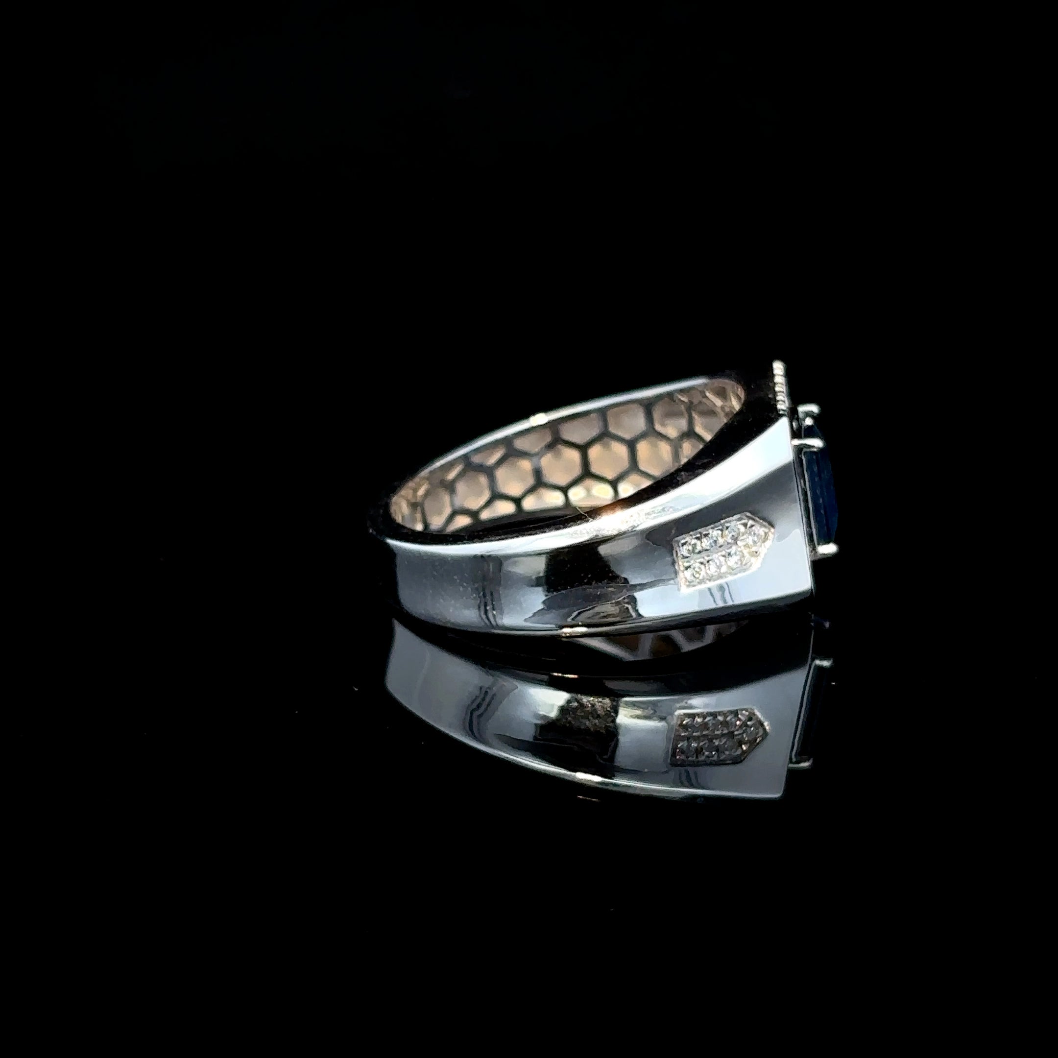 ANILLO DE ORO CON DIAMANTE Y ZAFIRO