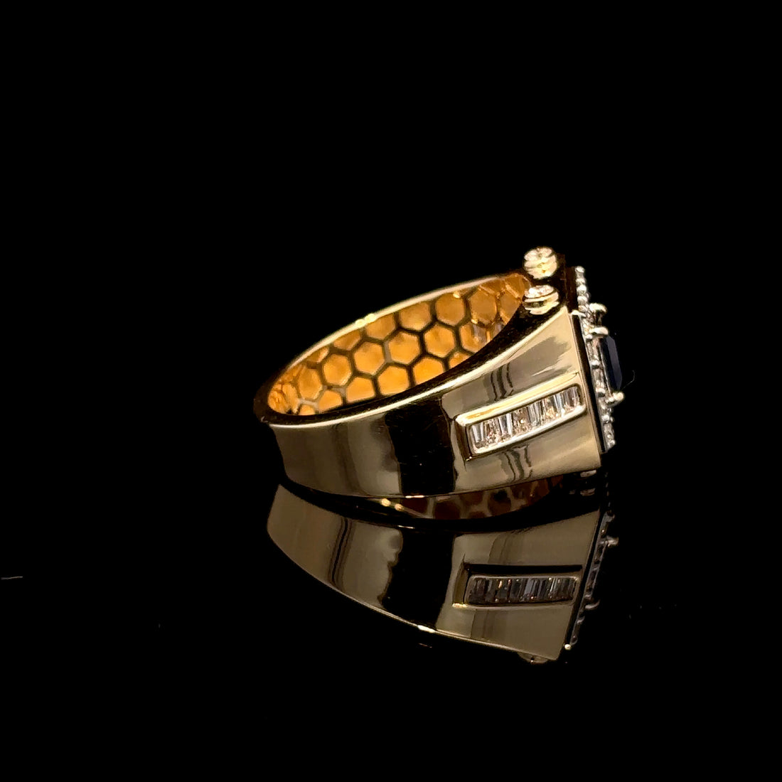 ANILLO DE ORO CON DIAMANTE Y ZAFIRO