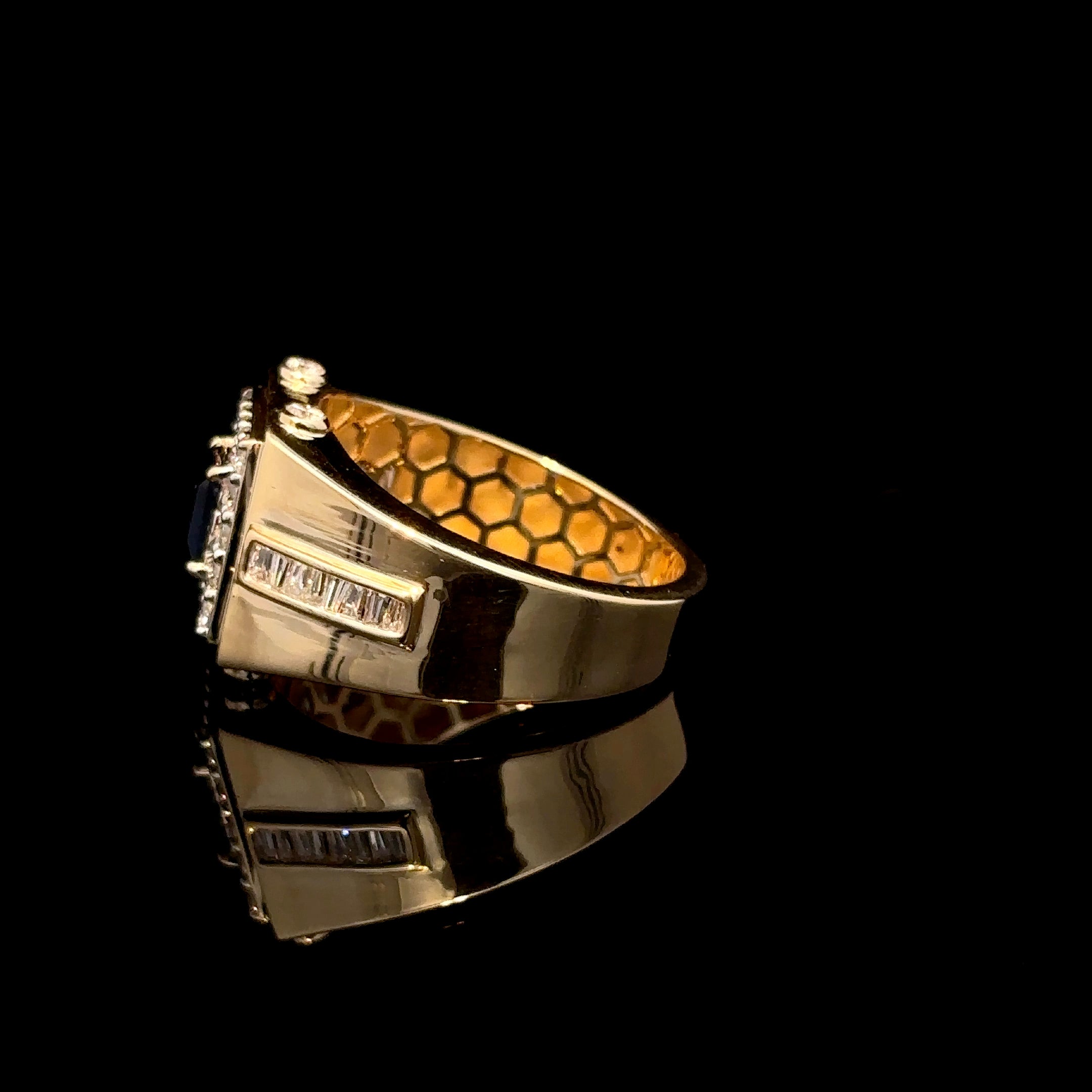 ANILLO DE ORO CON DIAMANTE Y ZAFIRO