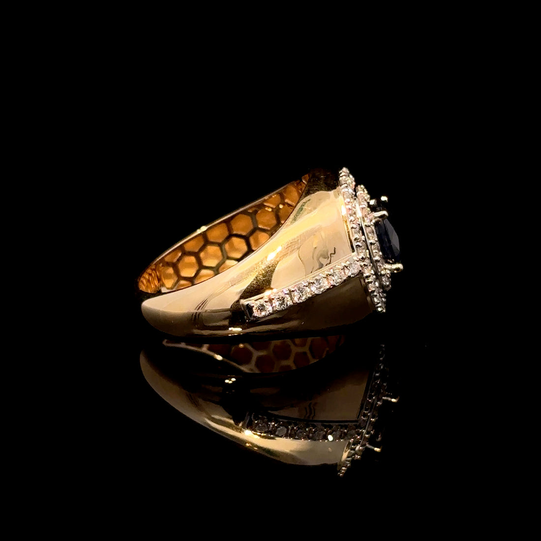 ANILLO DE ORO CON DIAMANTE Y ZAFIRO