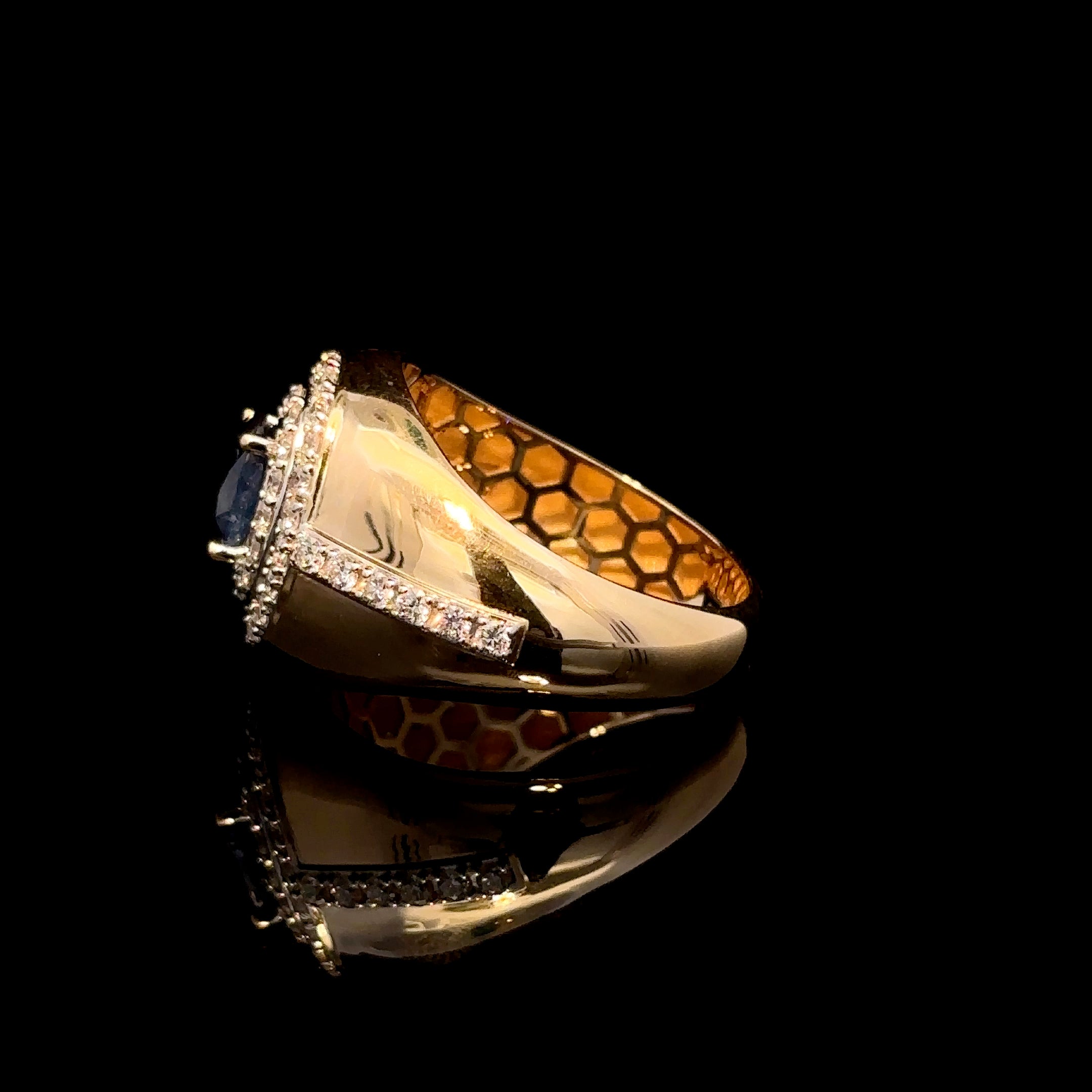 ANILLO DE ORO CON DIAMANTE Y ZAFIRO