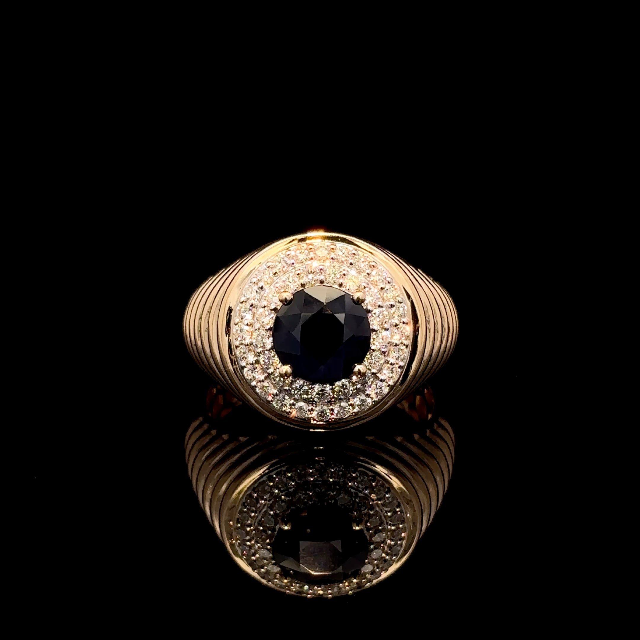 ANILLO DE ORO CON DIAMANTE Y ZAFIRO
