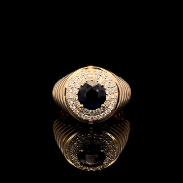ANILLO DE ORO CON DIAMANTE Y ZAFIRO