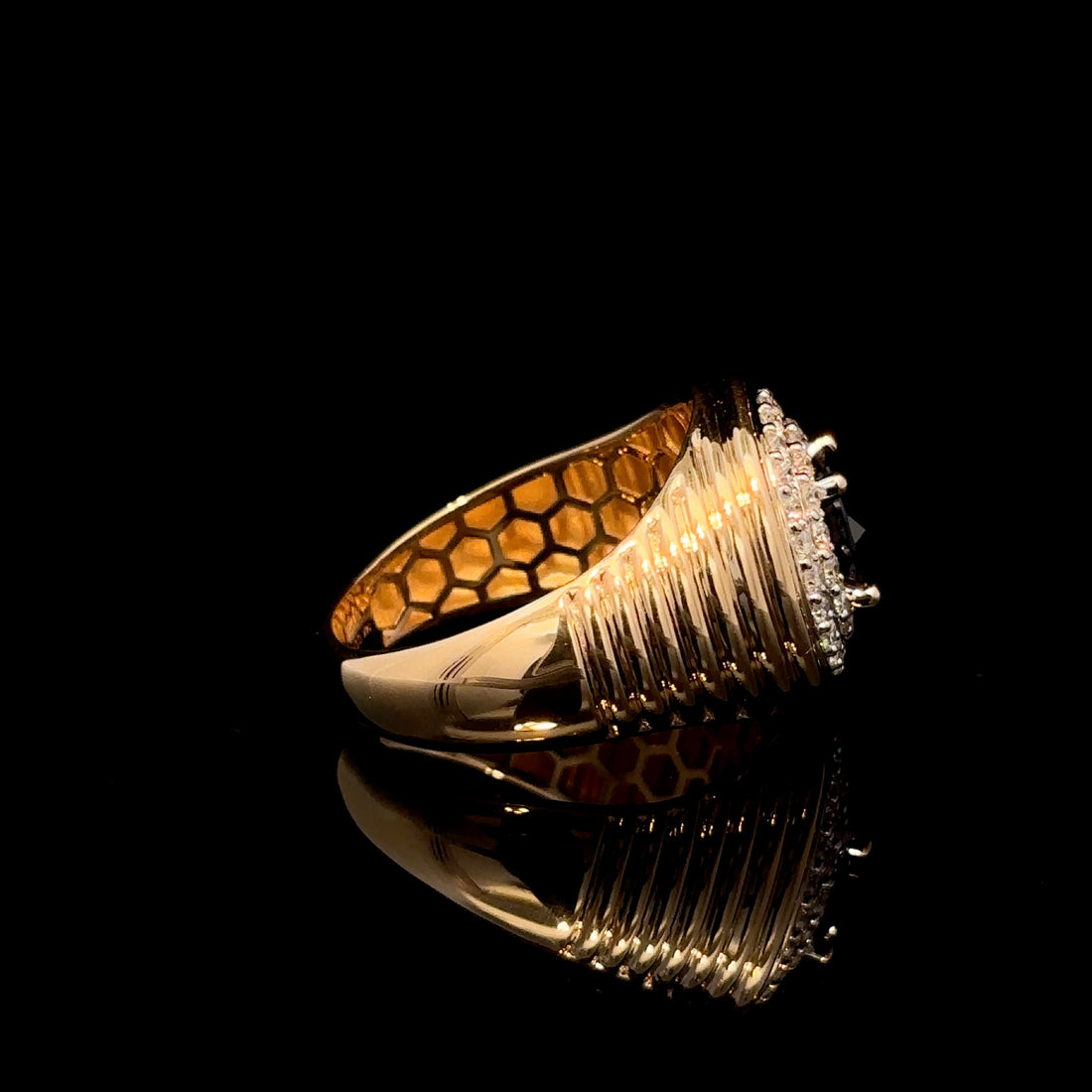 ANILLO DE ORO CON DIAMANTE Y ZAFIRO