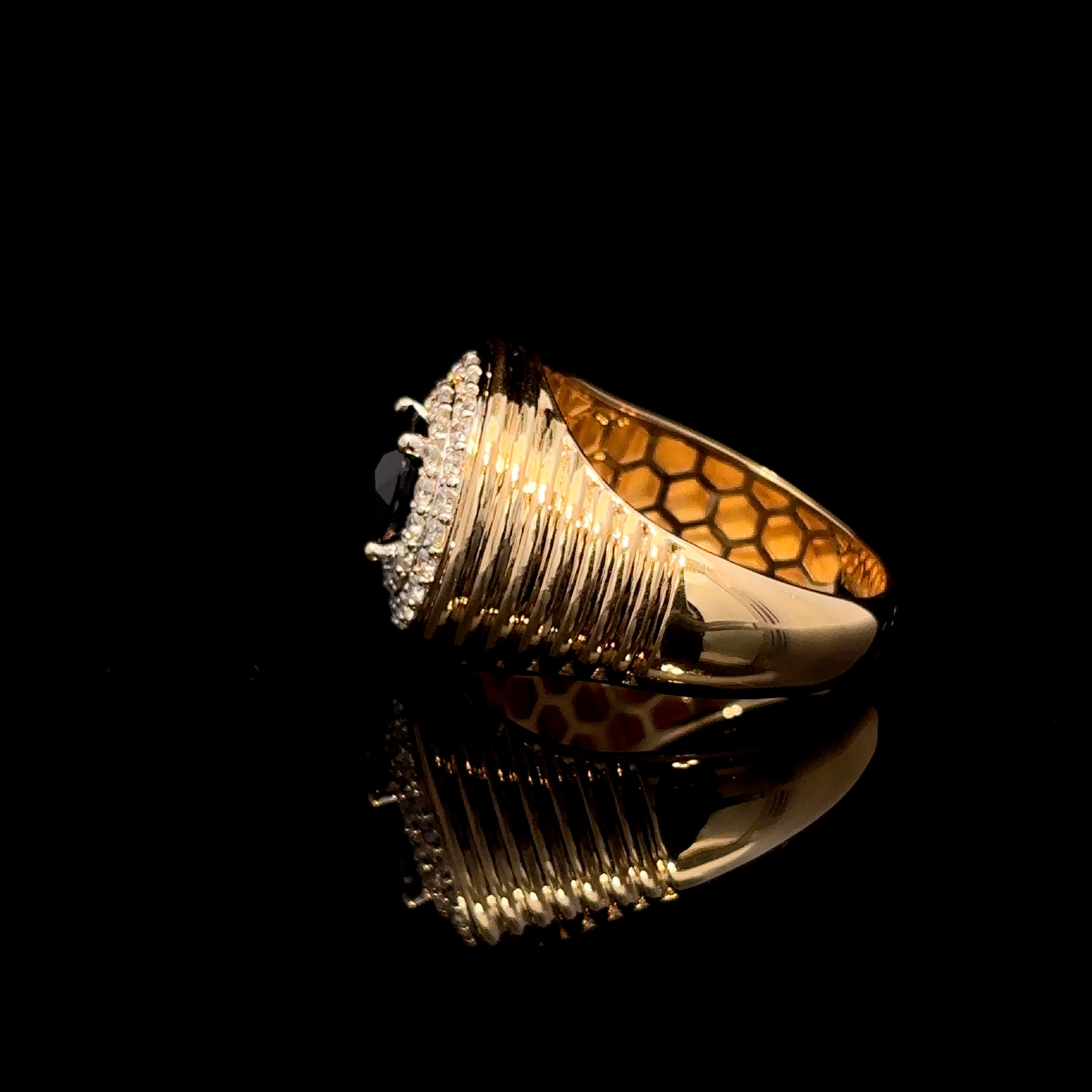 ANILLO DE ORO CON DIAMANTE Y ZAFIRO