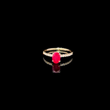 ANILLO DE ORO CON DIAMANTES Y RUBI