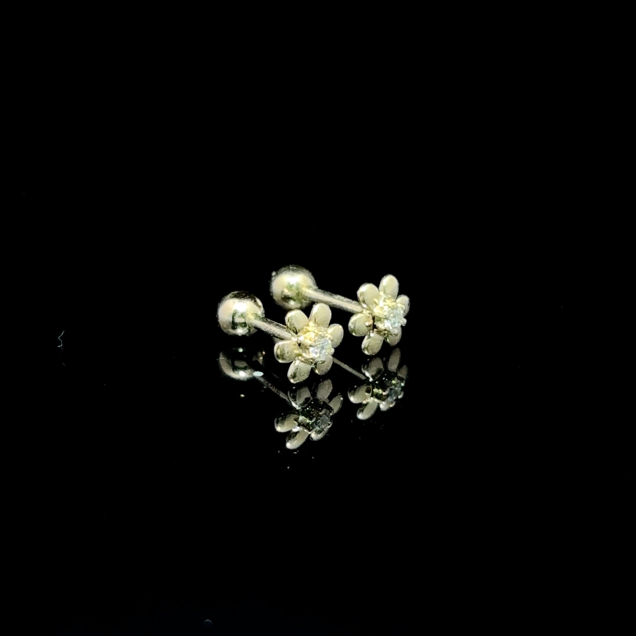 BROQUELES DE ORO CON DIAMANTE