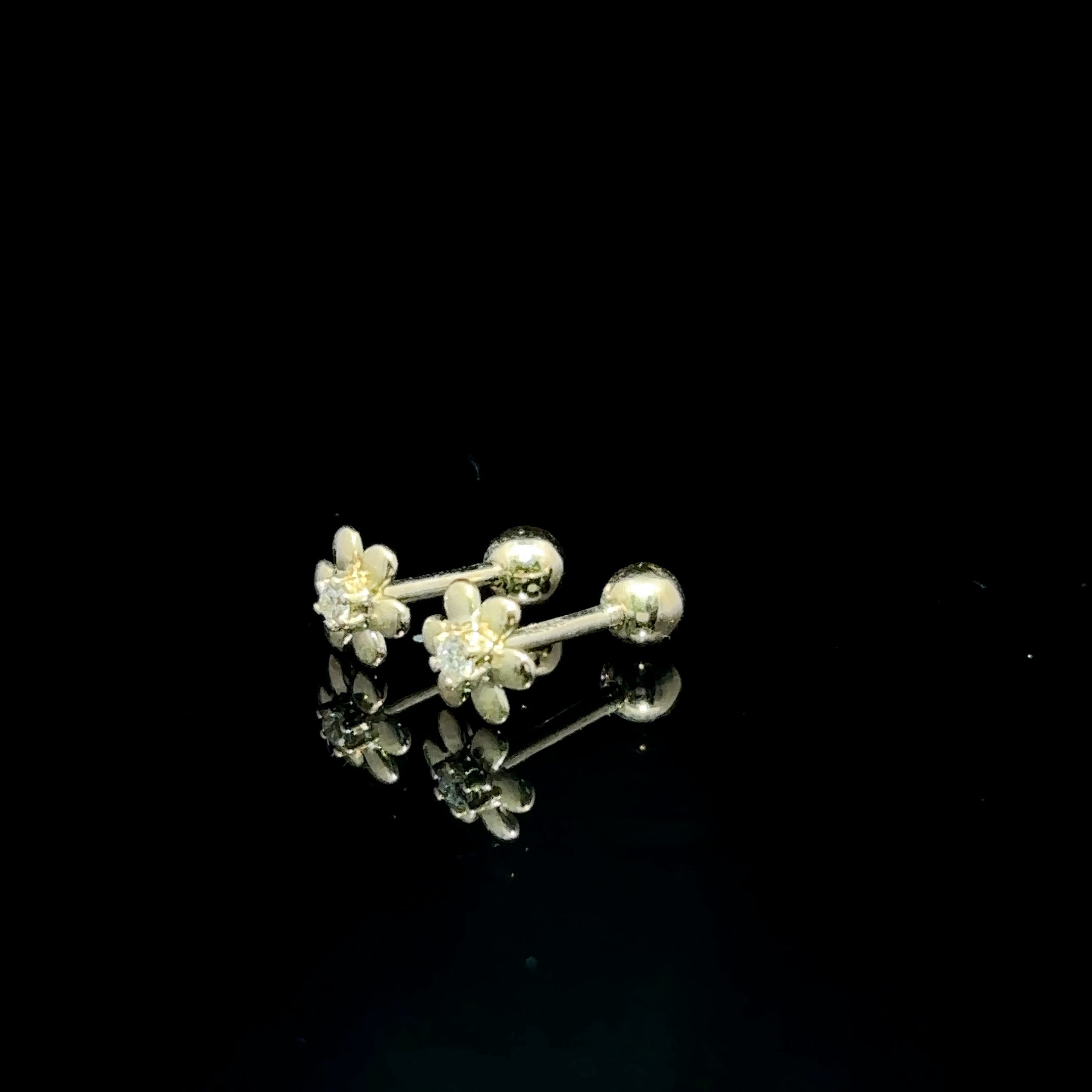 BROQUELES DE ORO CON DIAMANTE