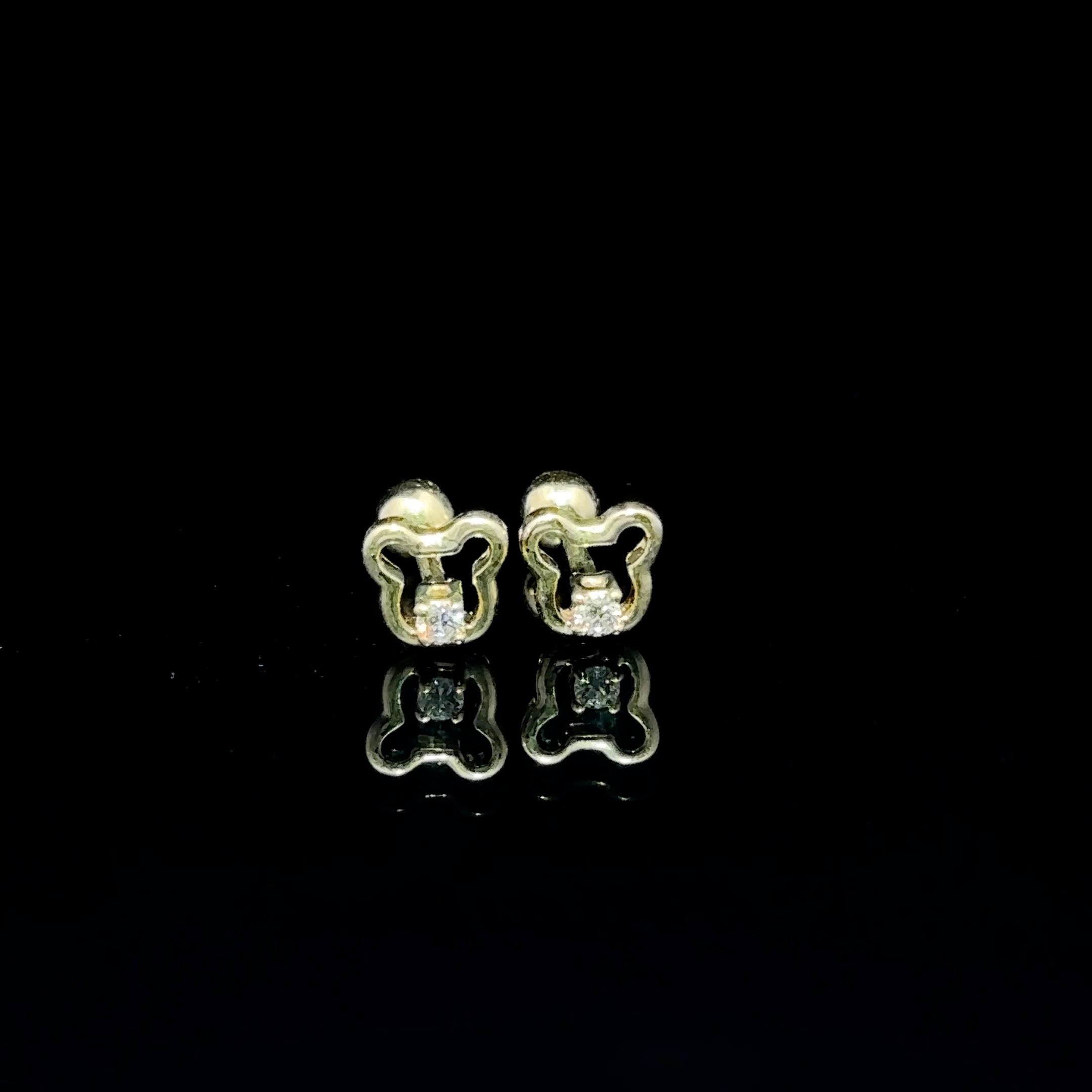 BROQUELES DE ORO CON DIAMANTE
