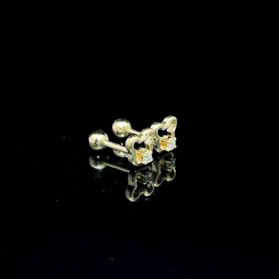 BROQUELES DE ORO CON DIAMANTE