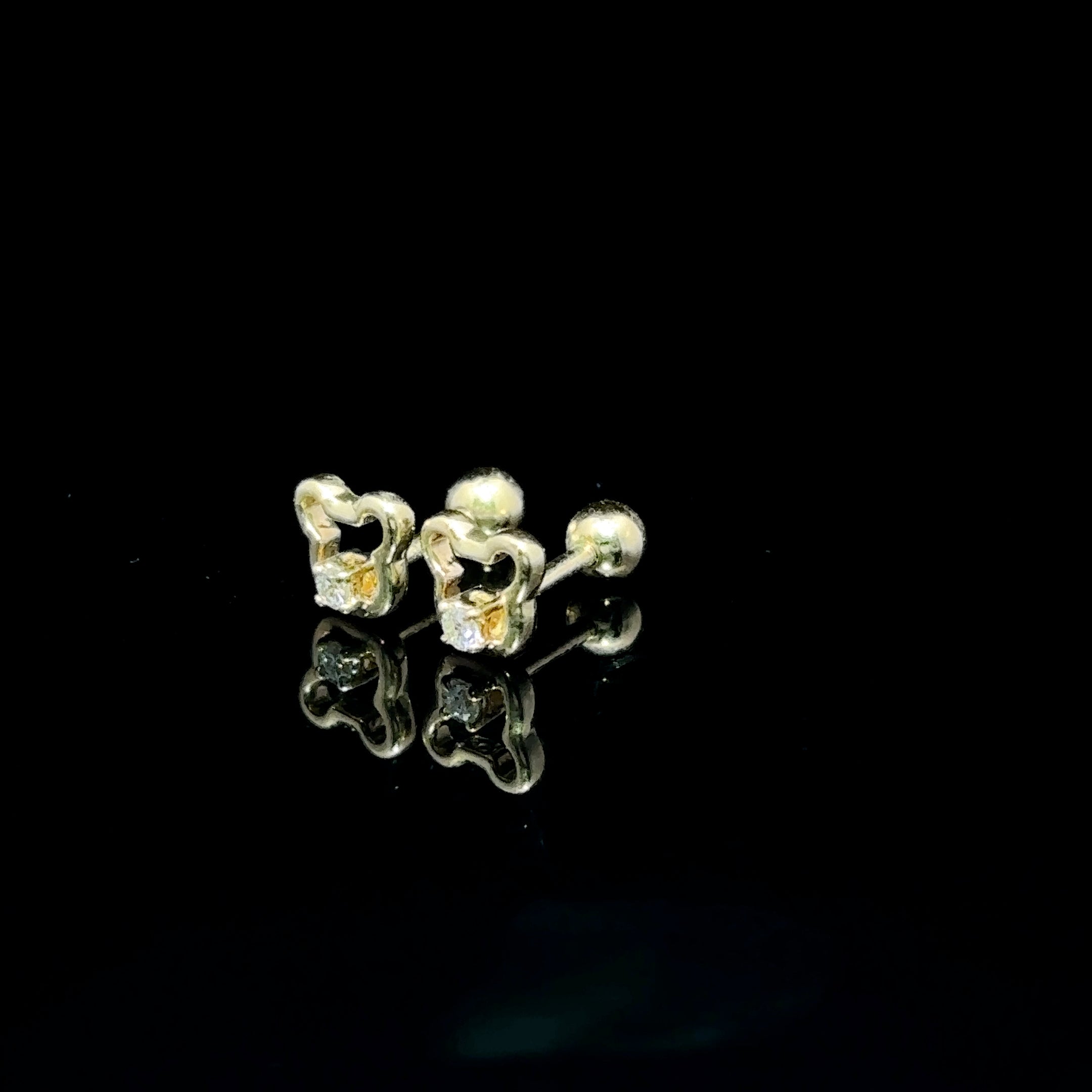 BROQUELES DE ORO CON DIAMANTE