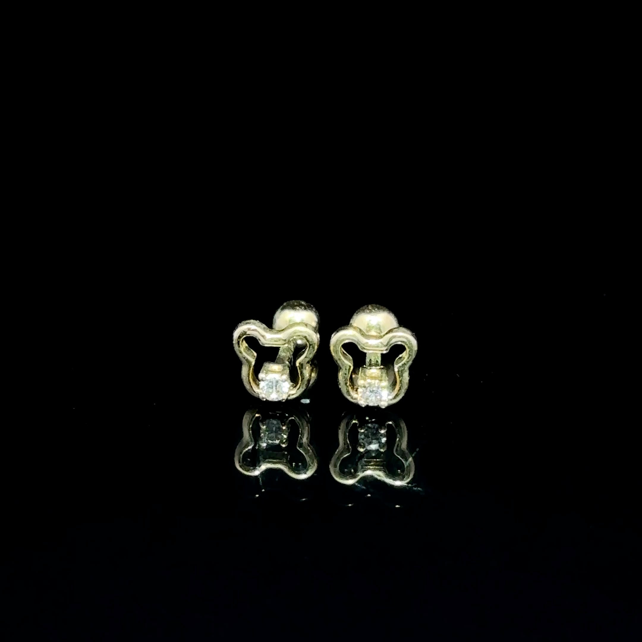 BROQUELES DE ORO CON DIAMANTE