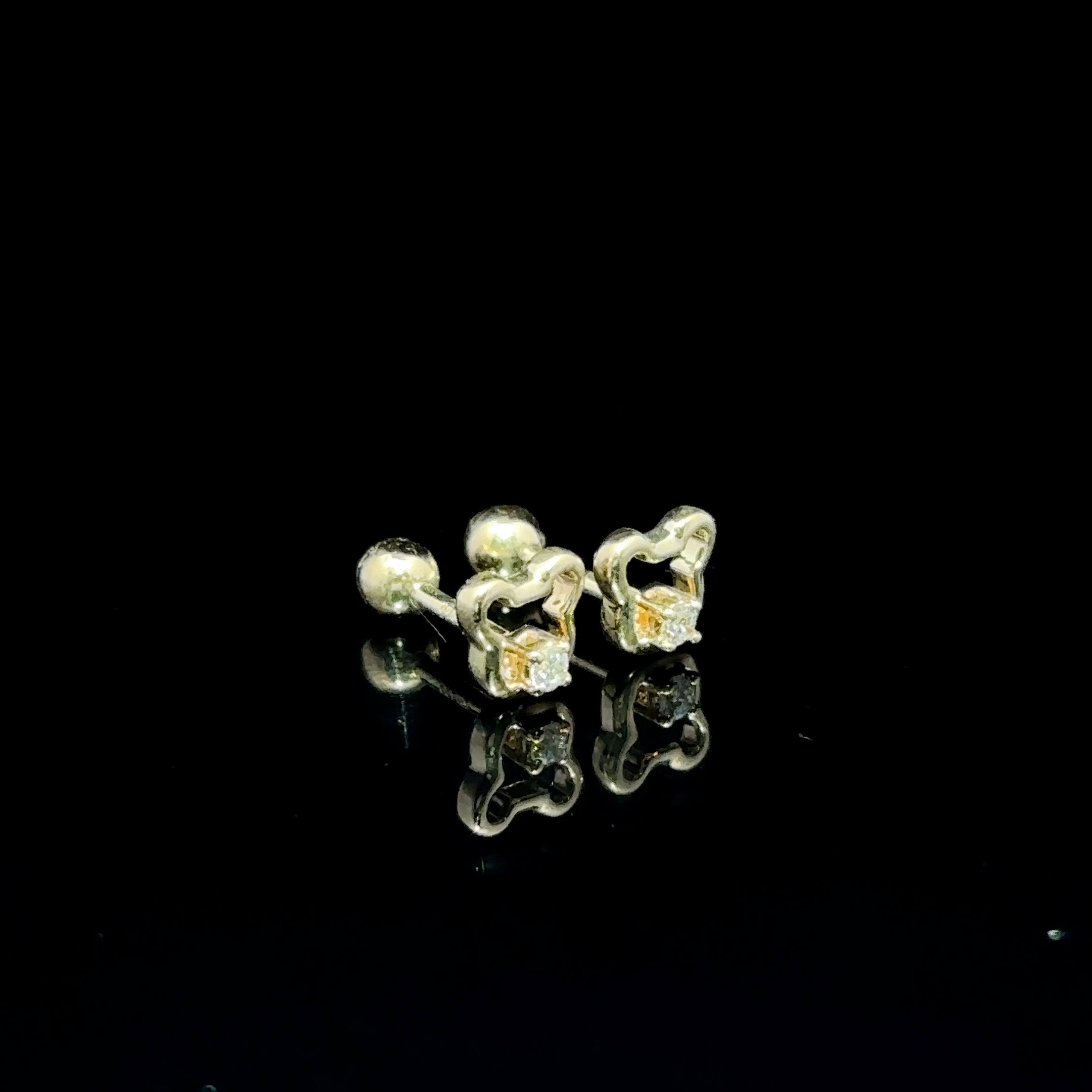 BROQUELES DE ORO CON DIAMANTE