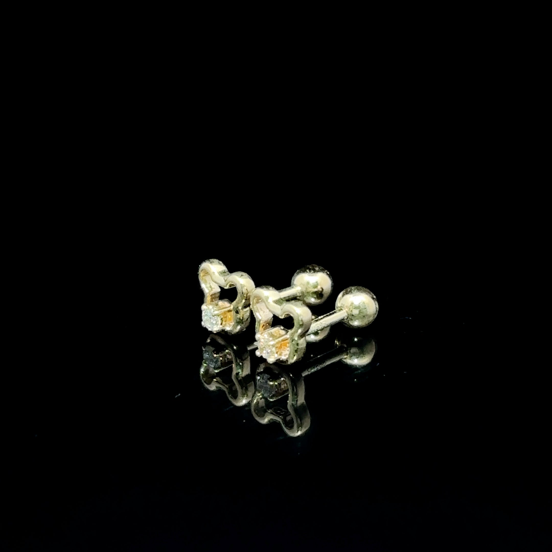 BROQUELES DE ORO CON DIAMANTE
