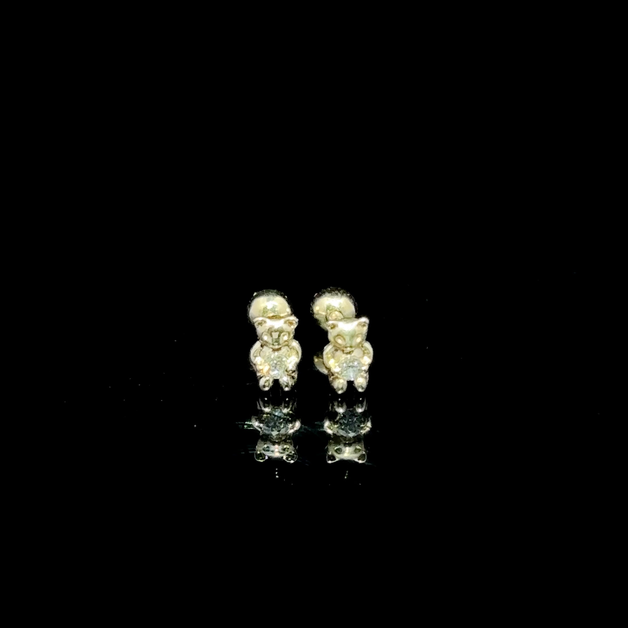 BROQUELES DE ORO CON DIAMANTE