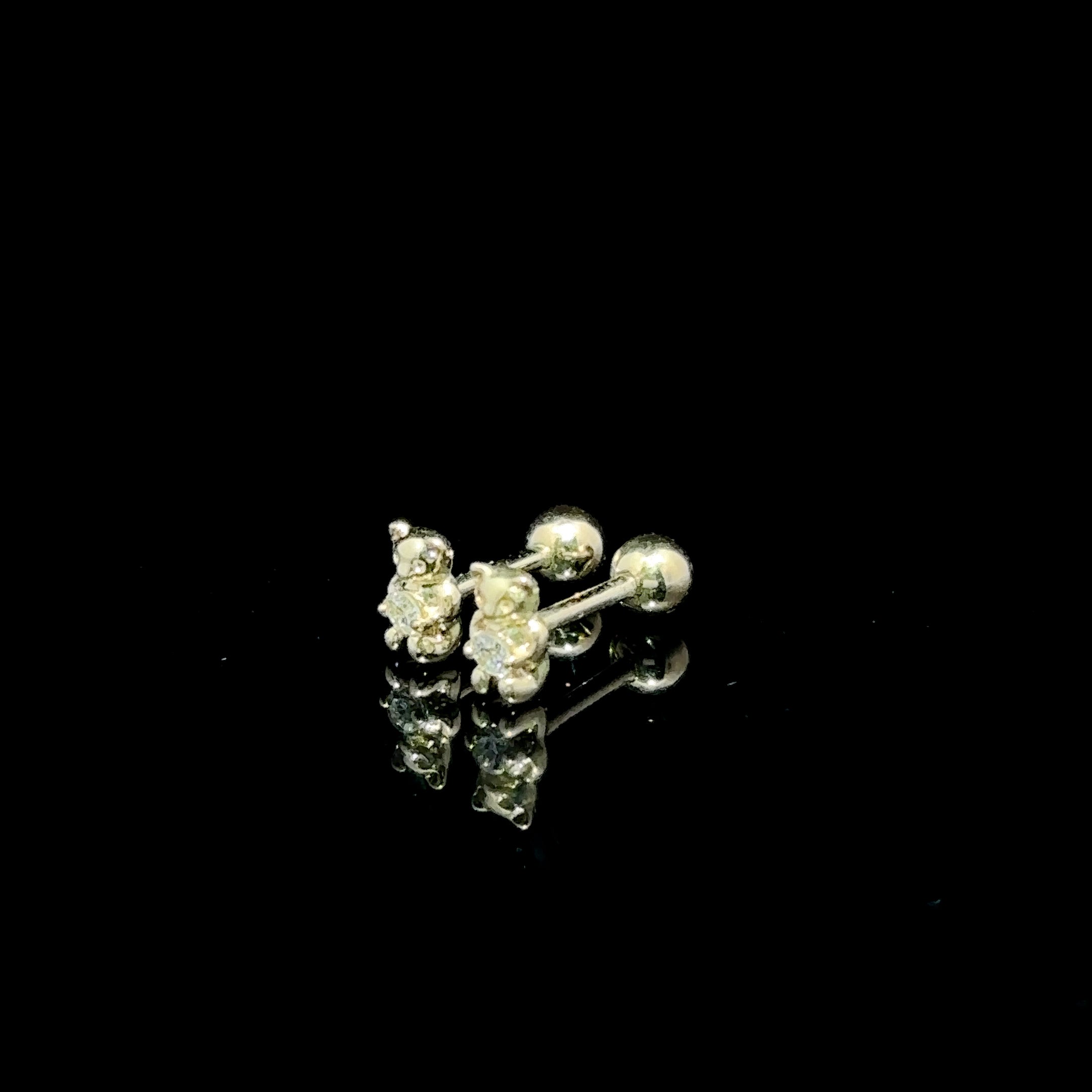 BROQUELES DE ORO CON DIAMANTE