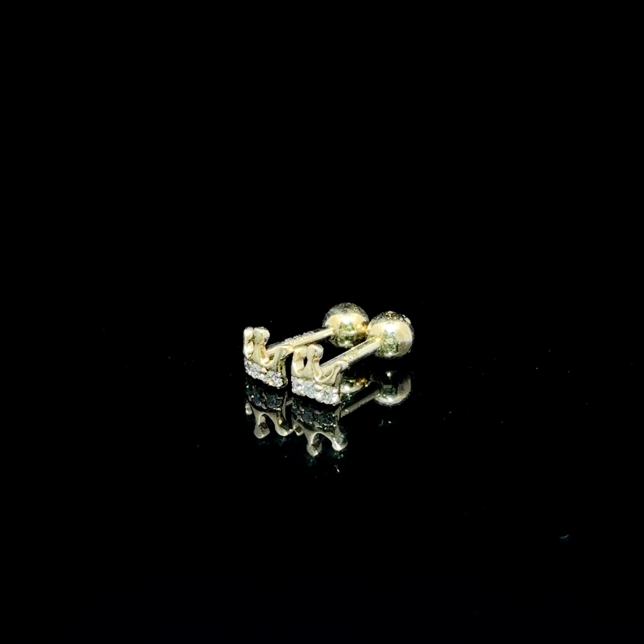 BROQUELES DE ORO CON DIAMANTES