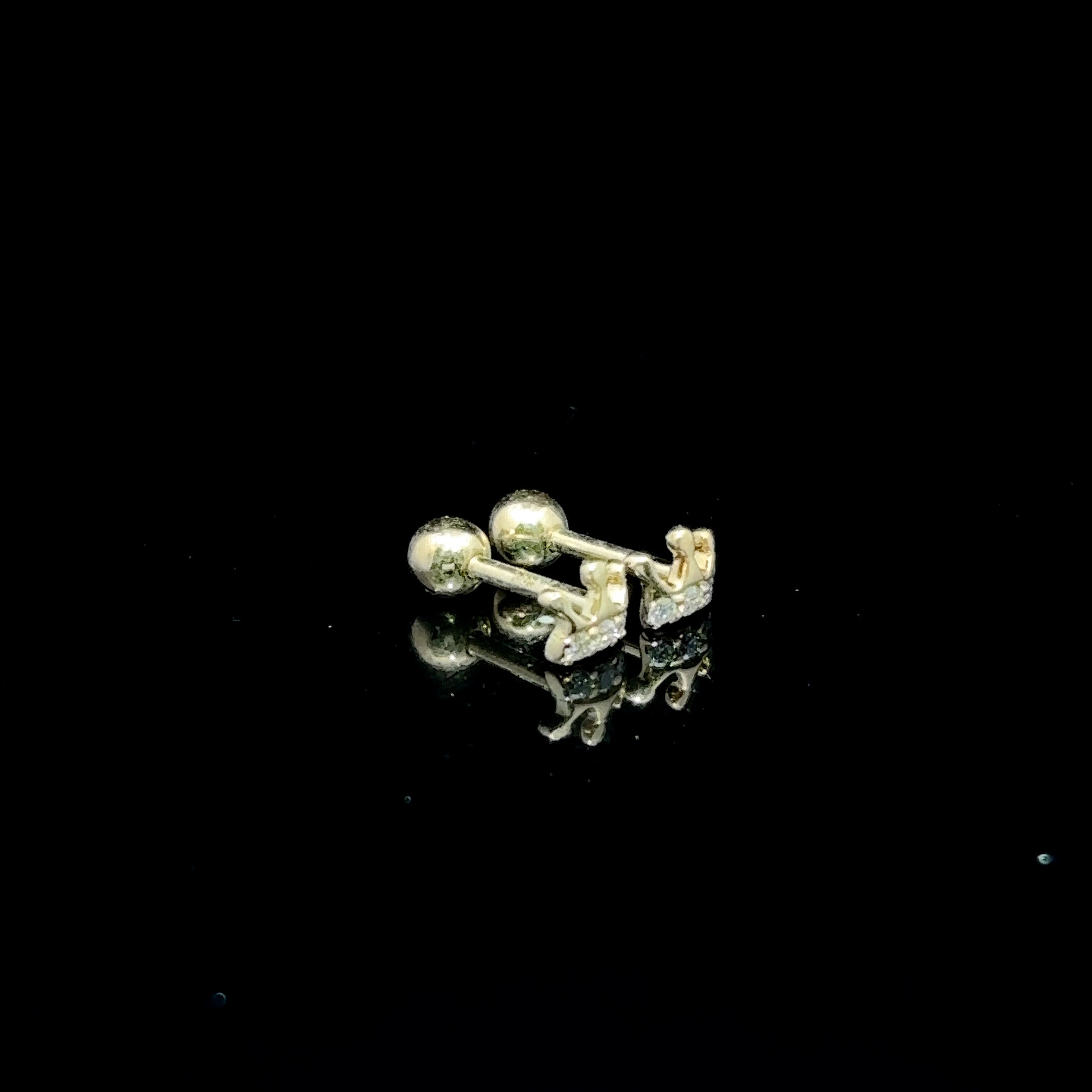 BROQUELES DE ORO CON DIAMANTE