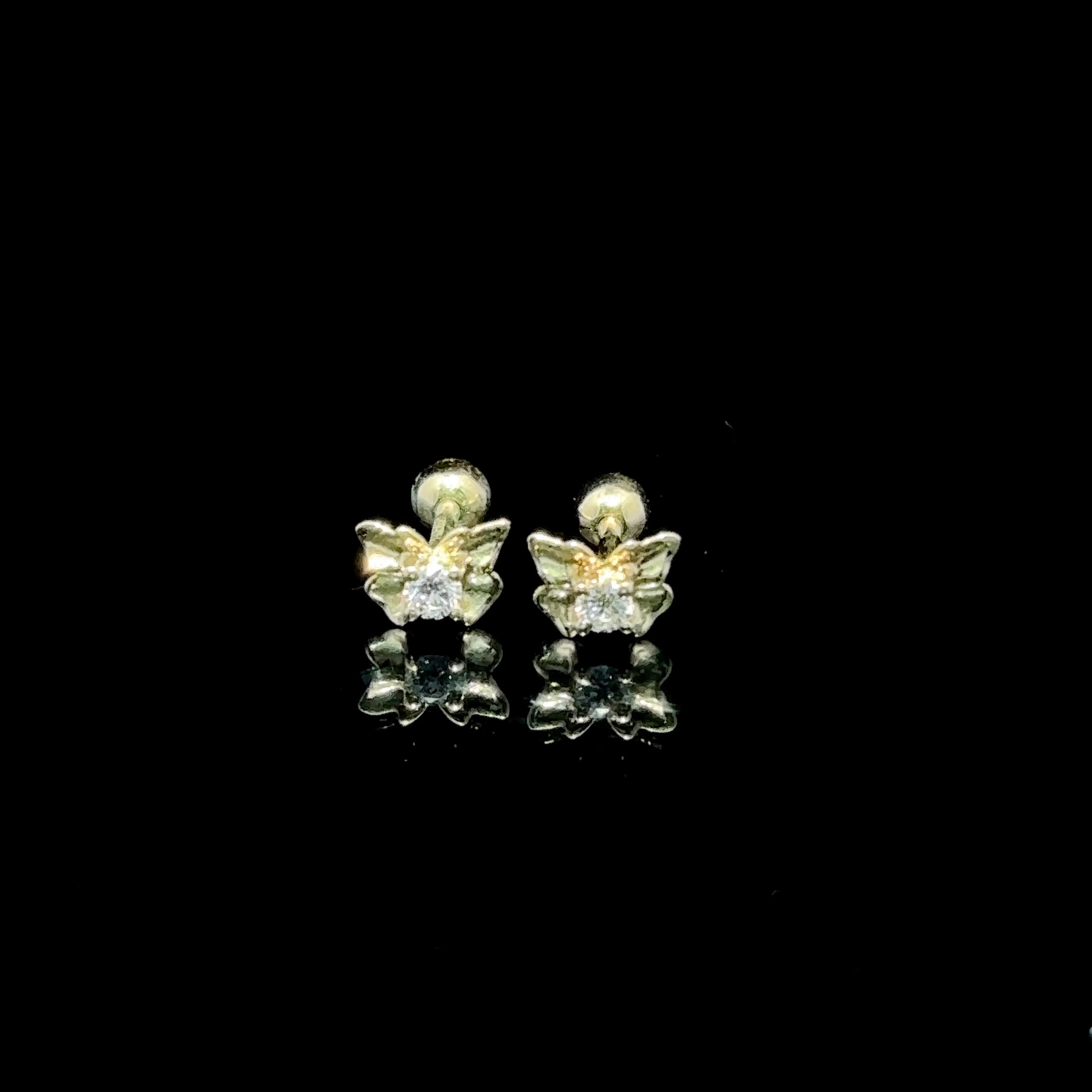 BROQUELES DE ORO CON DIAMANTE