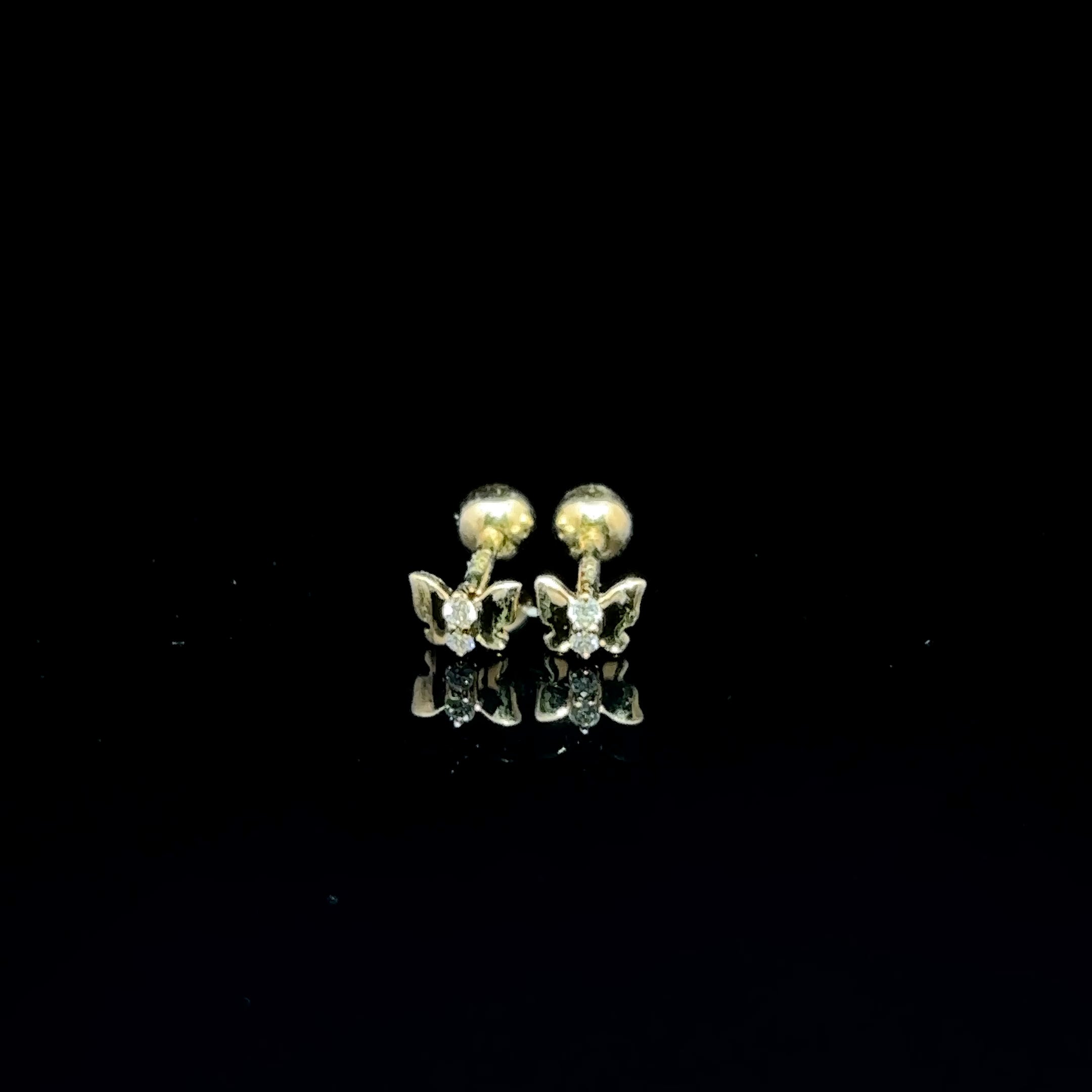 BROQUELES DE ORO CON DIAMANTE