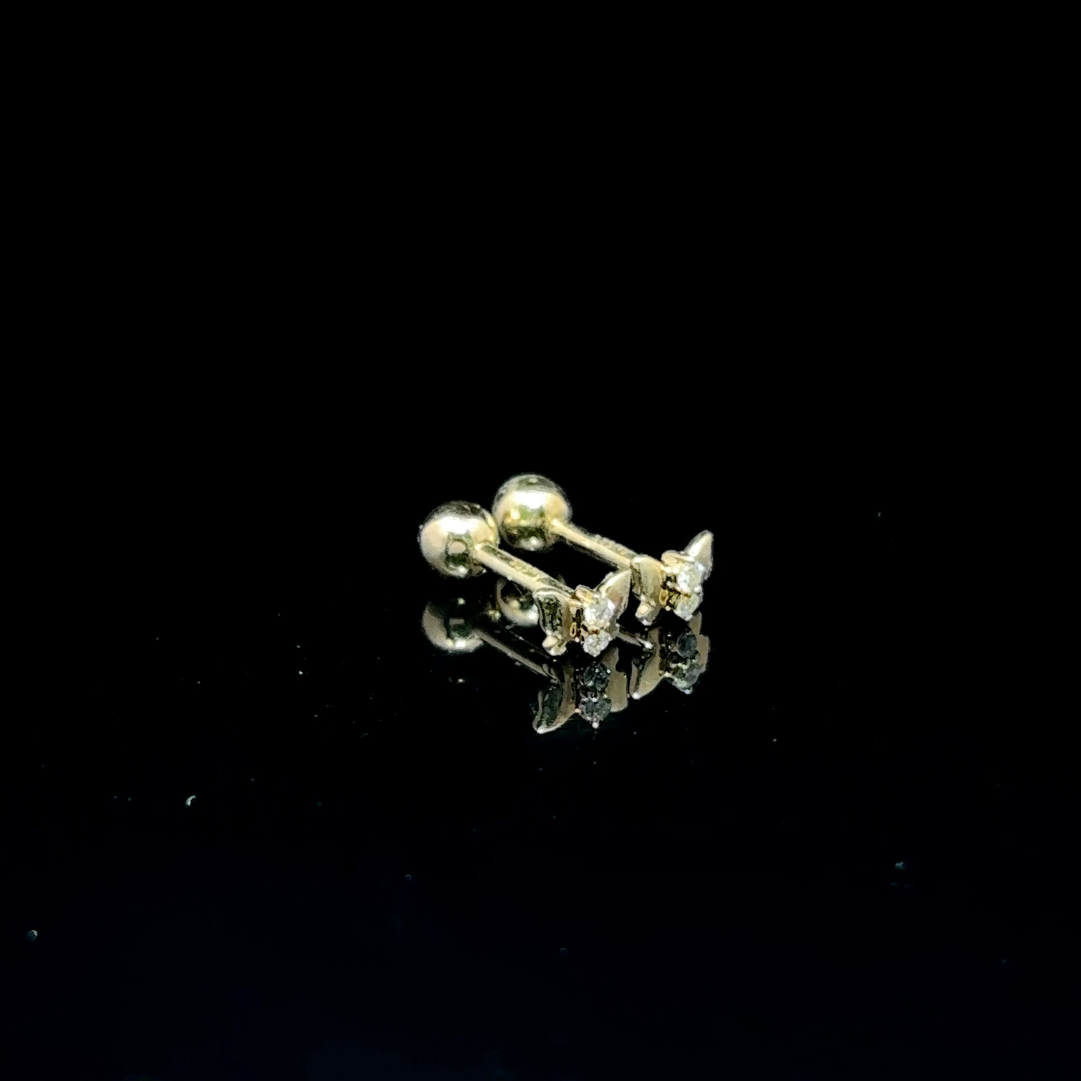 BROQUELES DE ORO CON DIAMANTE