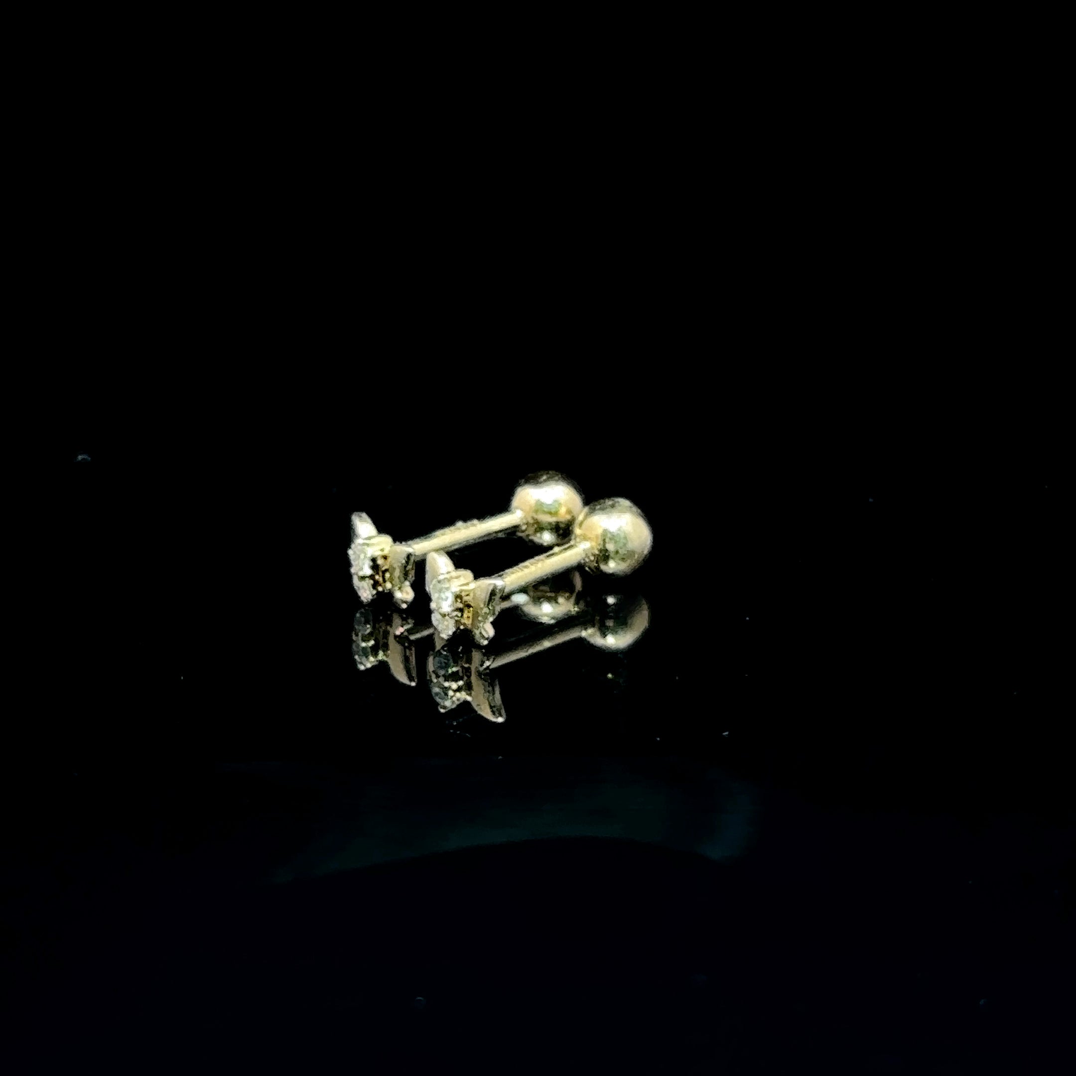 BROQUELES DE ORO CON DIAMANTE