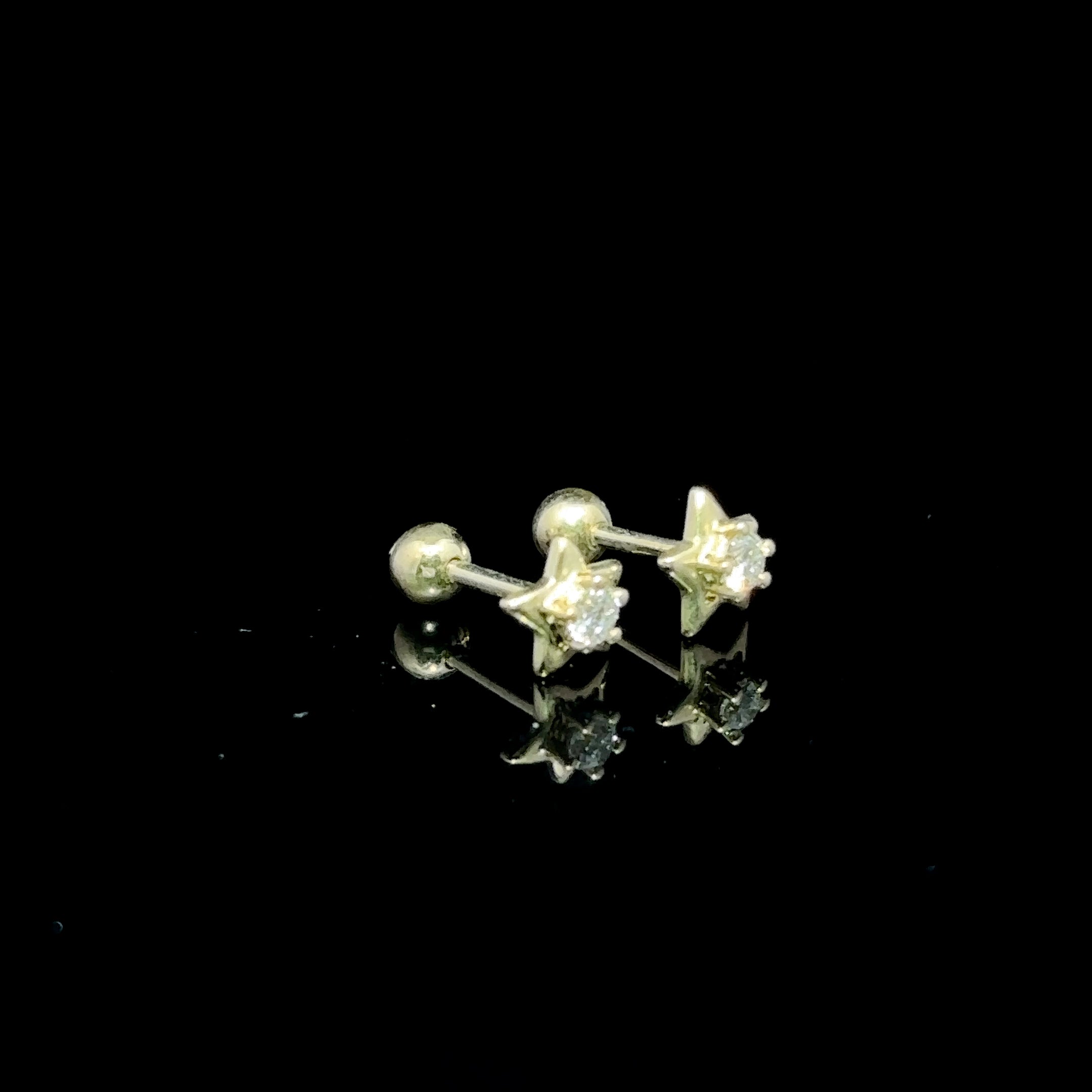 BROQUELES DE ORO CON DIAMANTE