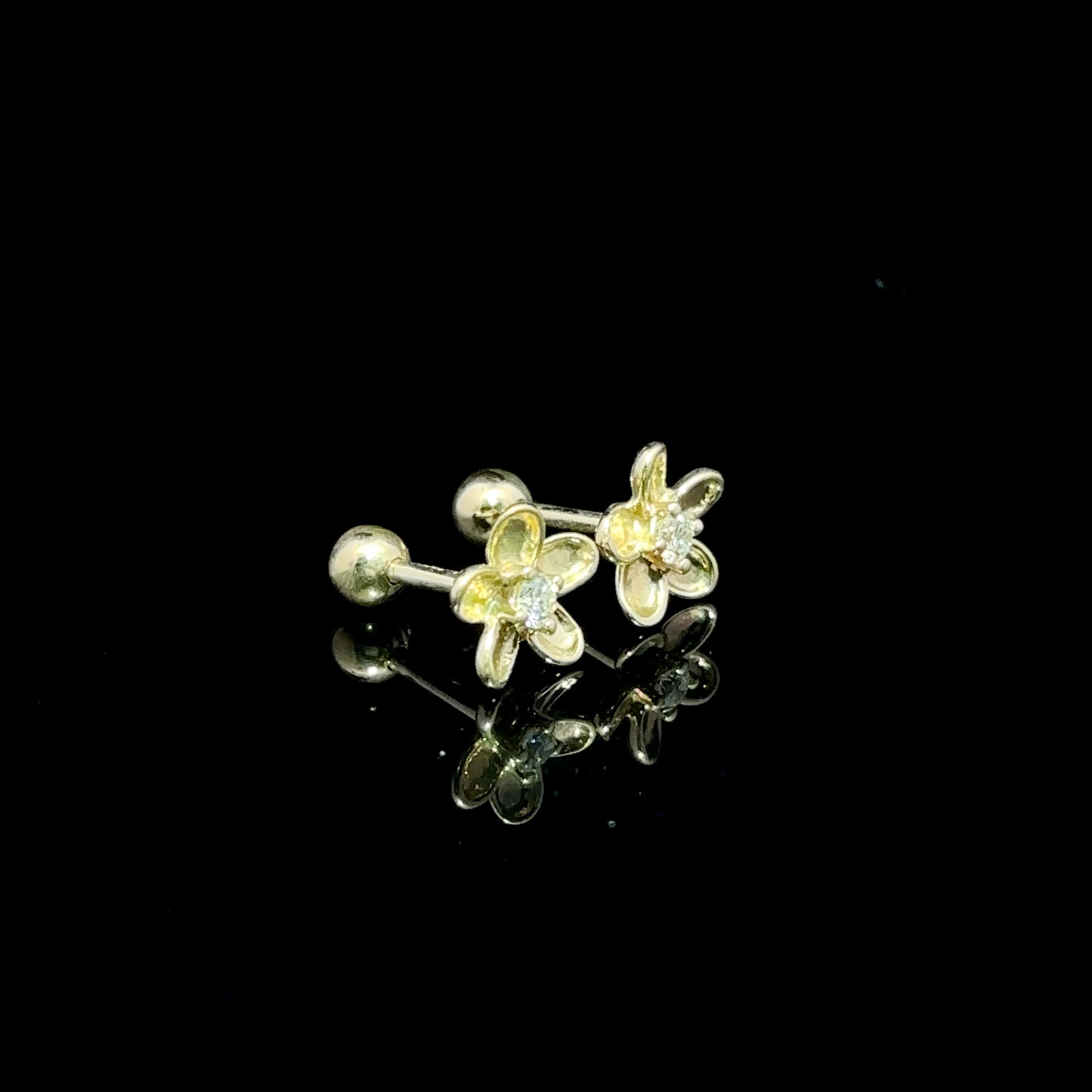 BROQUELES DE ORO CON DIAMANTE