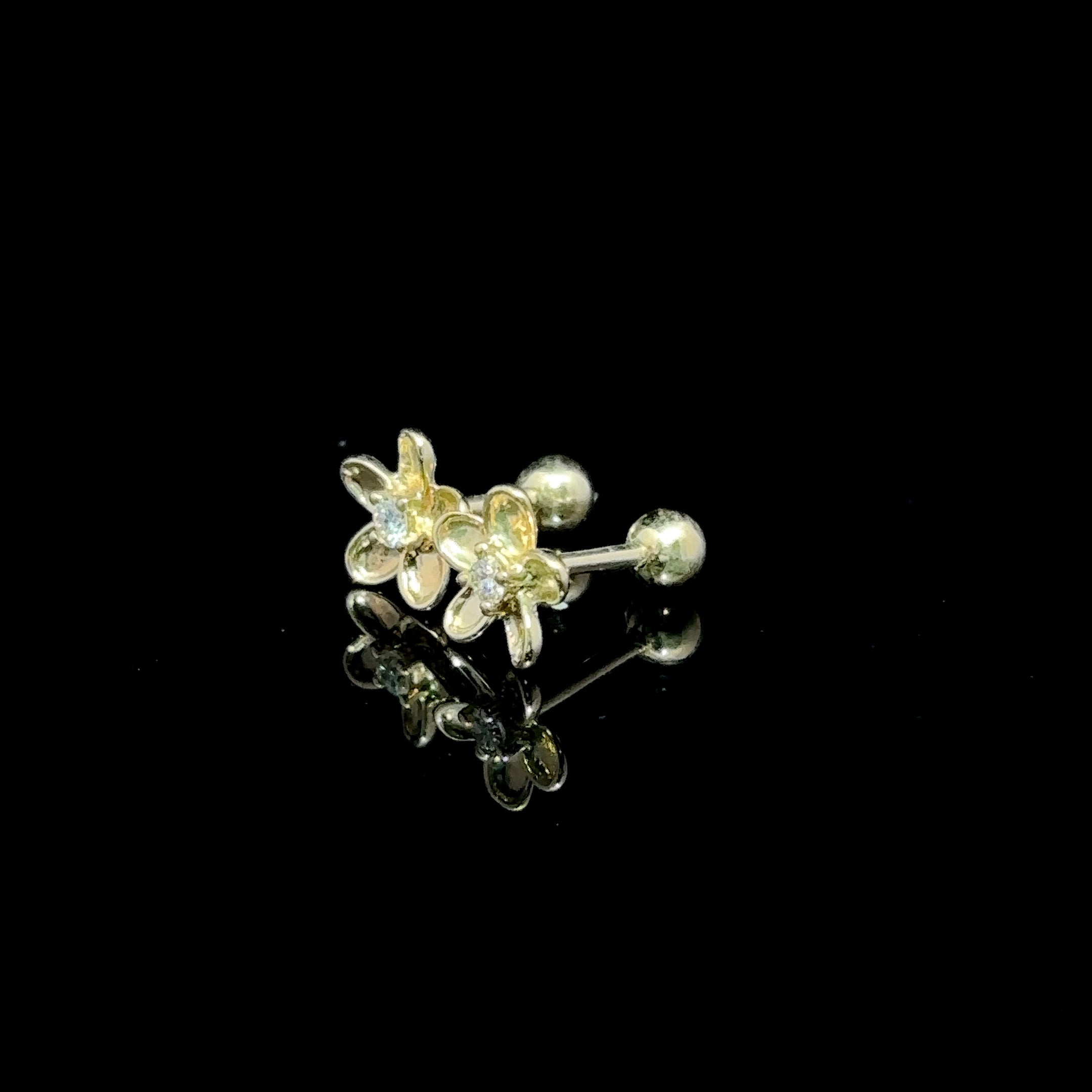 BROQUELES DE ORO CON DIAMANTE