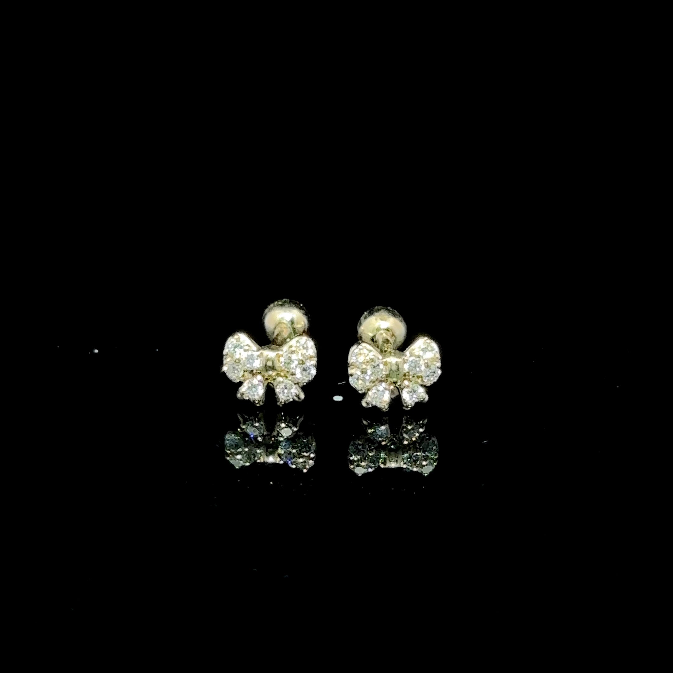 BROQUELES DE ORO CON DIAMANTE