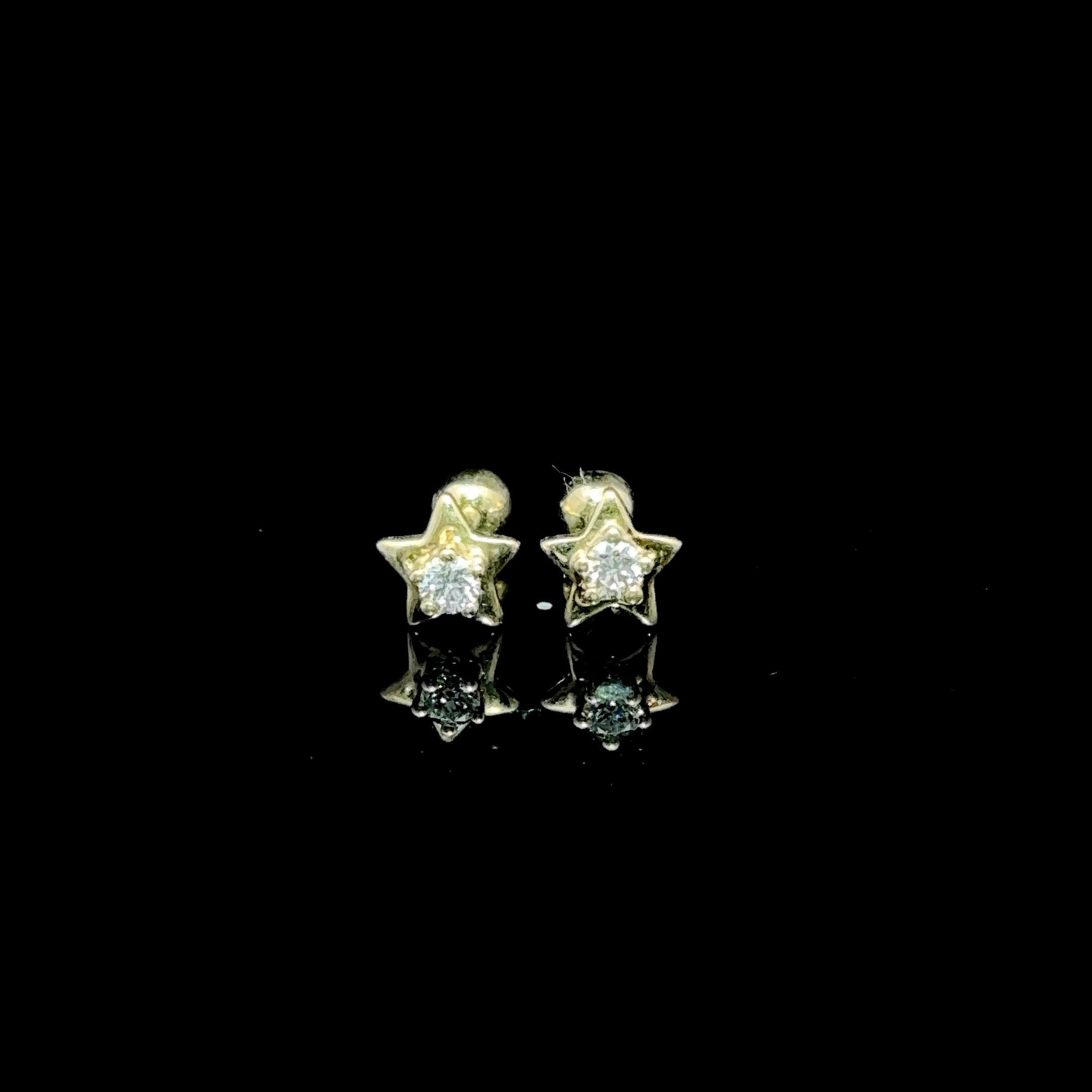 BROQUELES DE ORO CON DIAMANTE