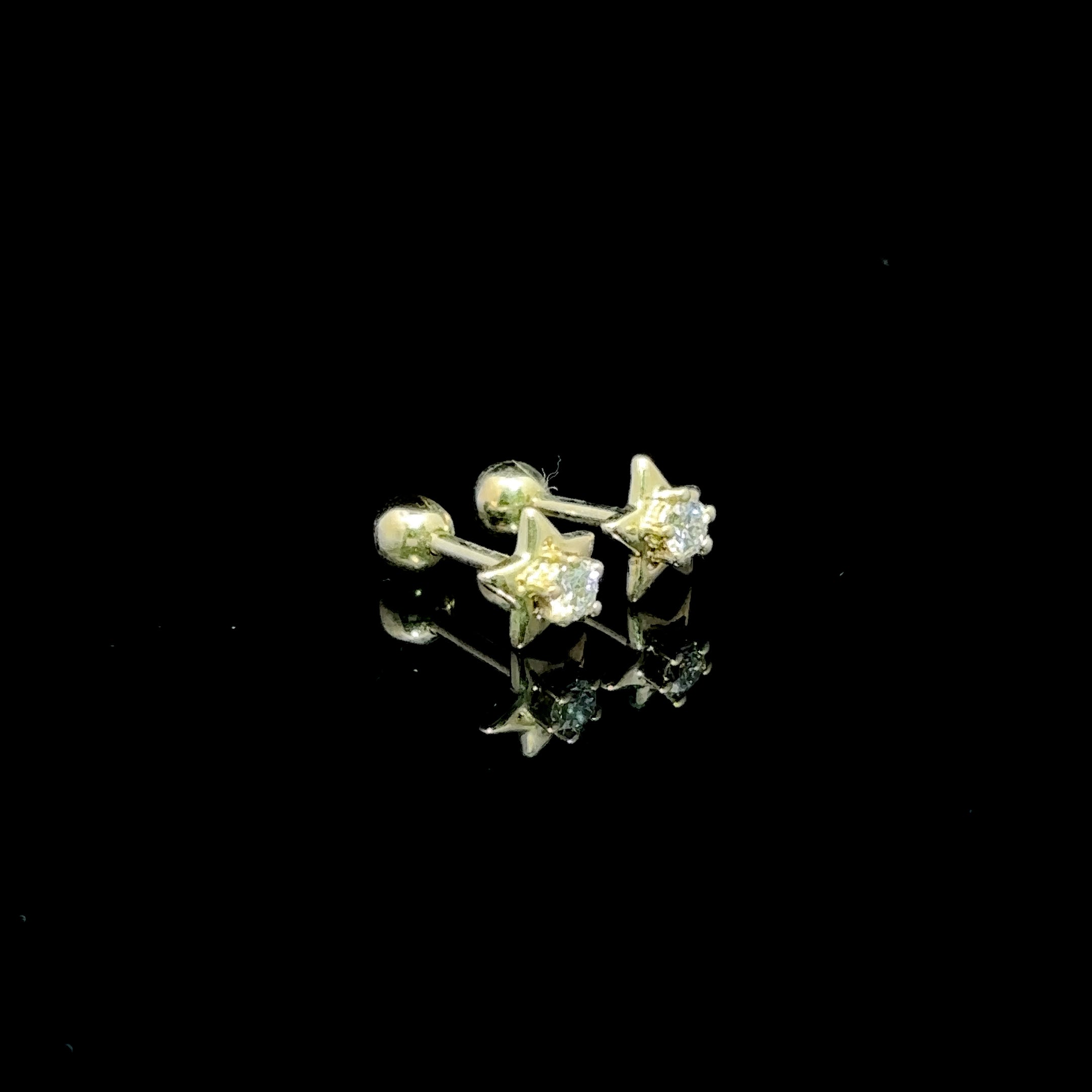 BROQUELES DE ORO CON DIAMANTE