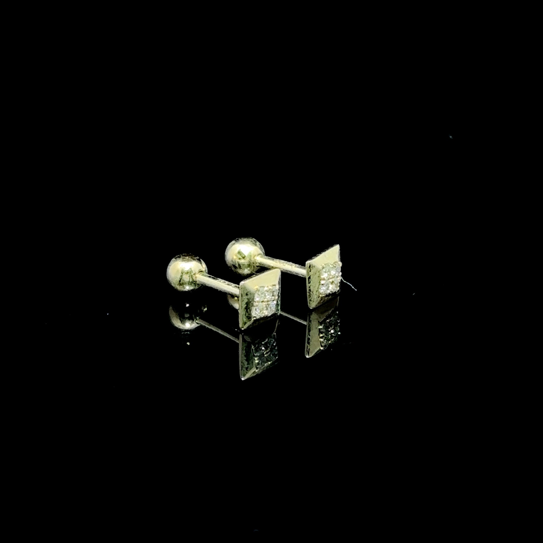 BROQUELES DE ORO CON DIAMANTE