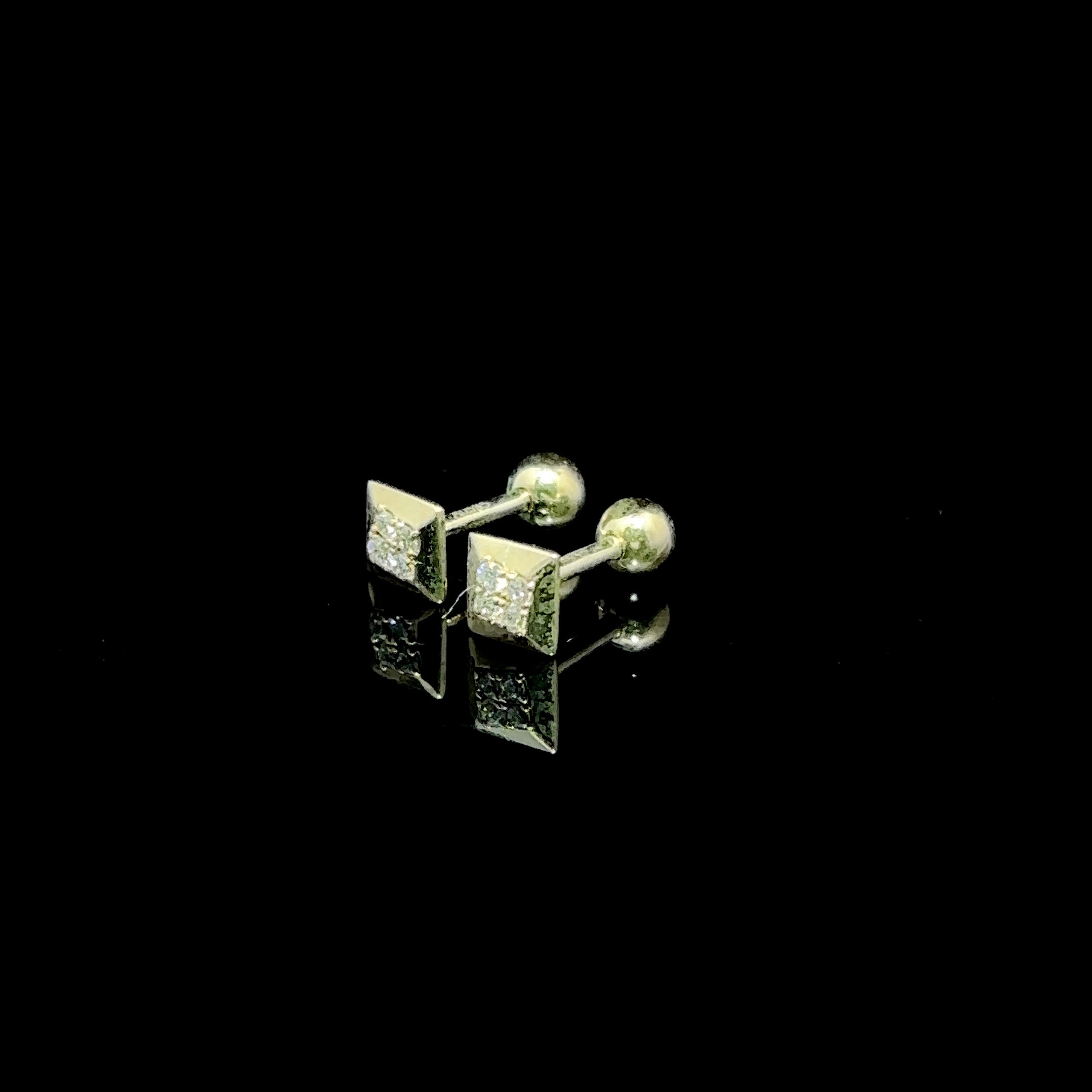 BROQUELES DE ORO CON DIAMANTE