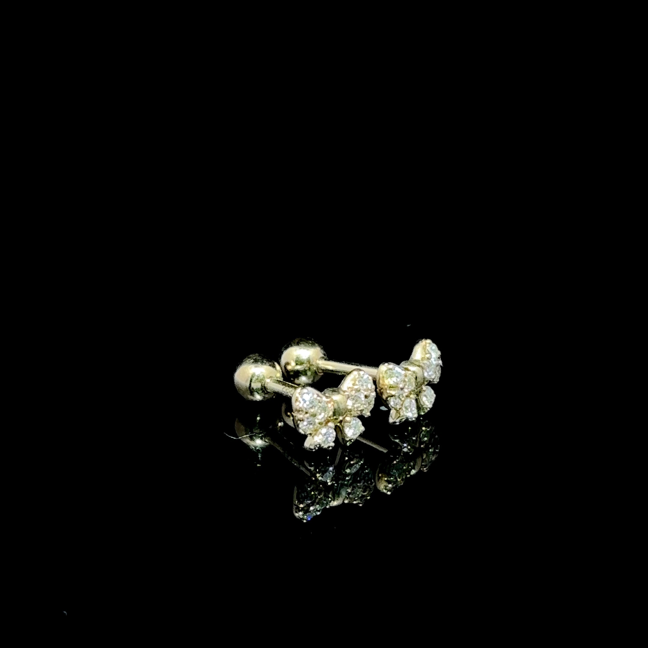 BROQUELES DE ORO CON DIAMANTE