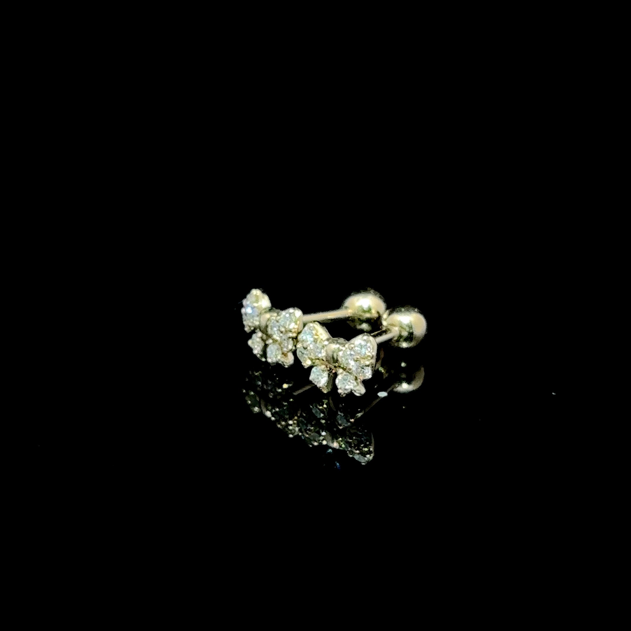 BROQUELES DE ORO CON DIAMANTE