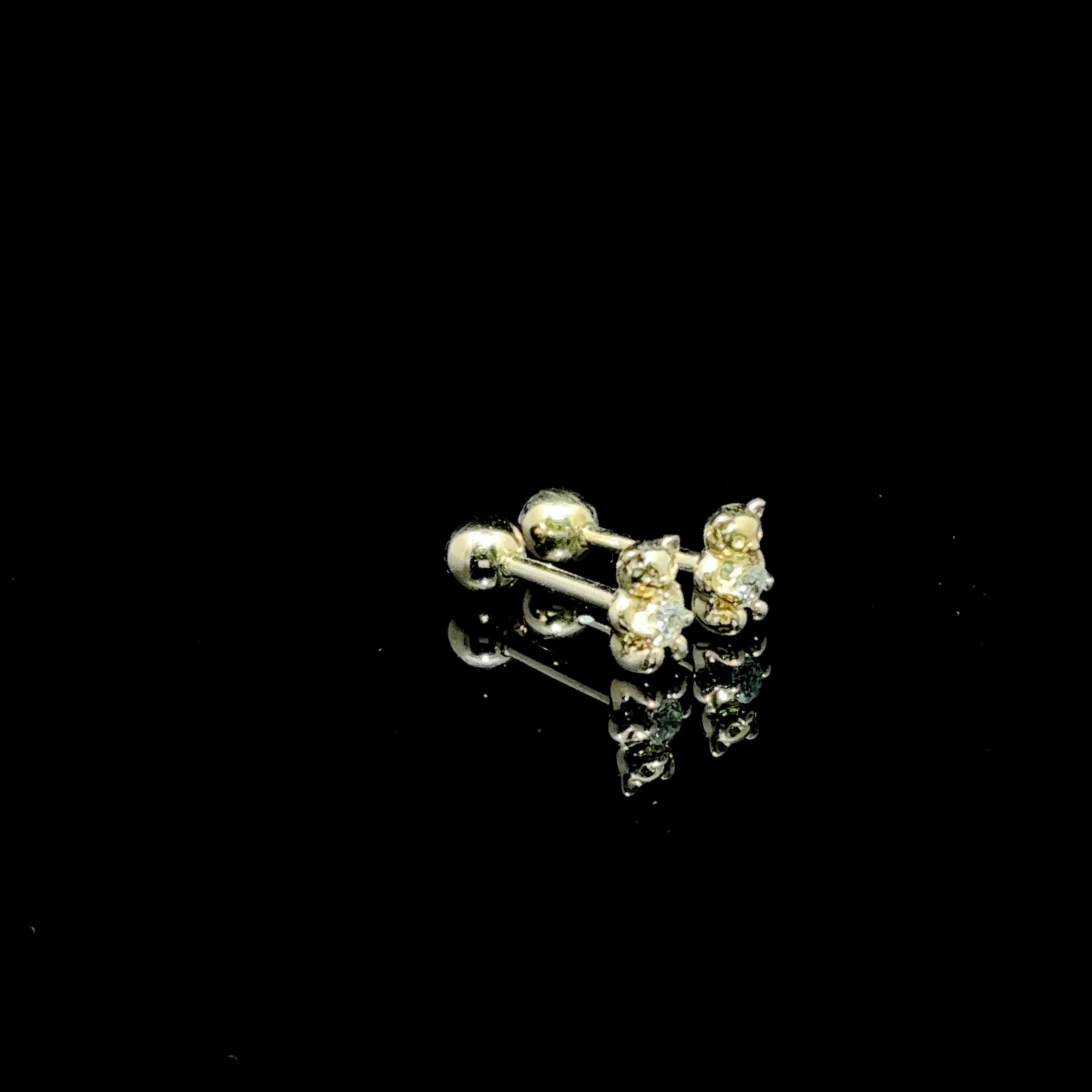 BROQUELES DE ORO CON DIAMANTE