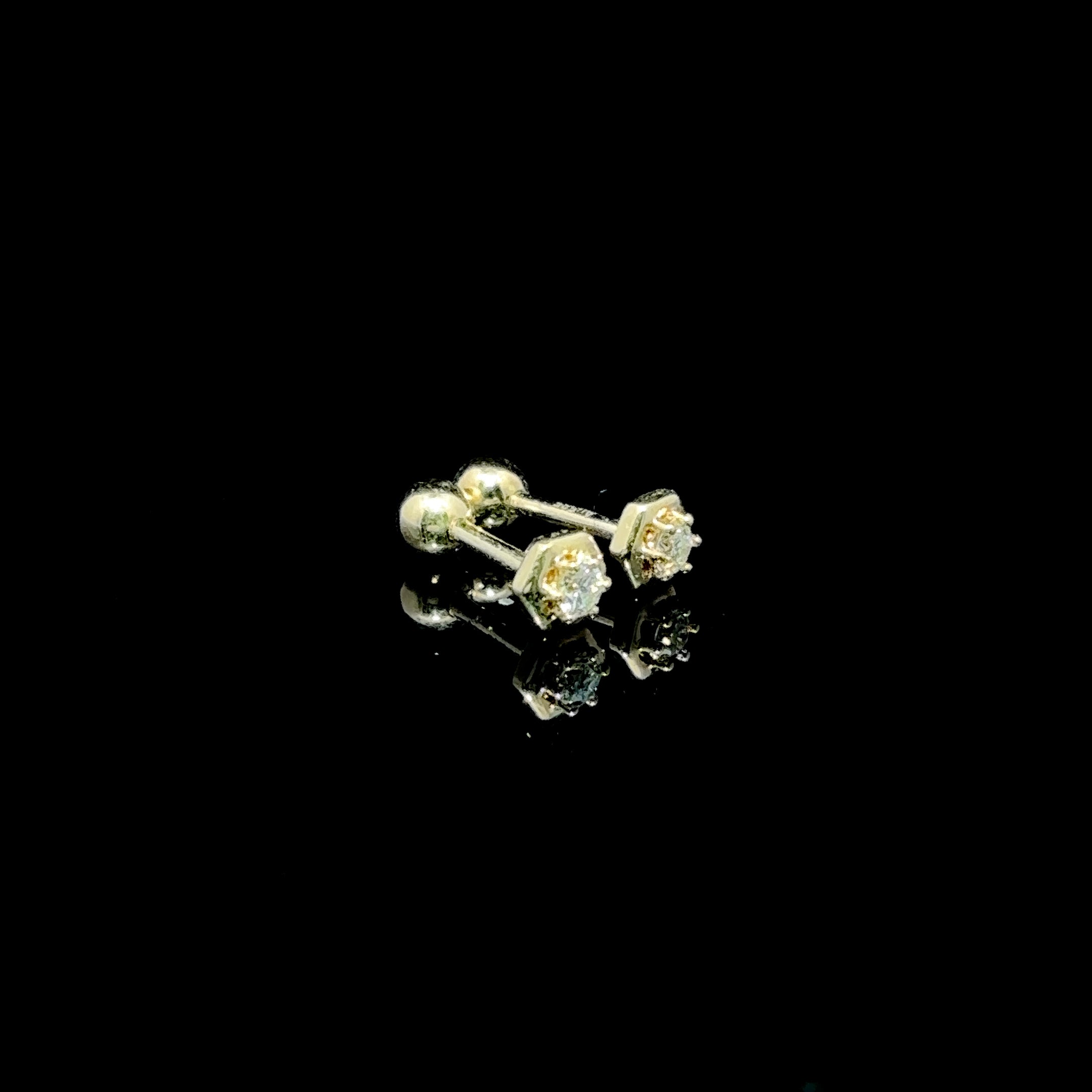 BROQUELES DE ORO CON DIAMANTE