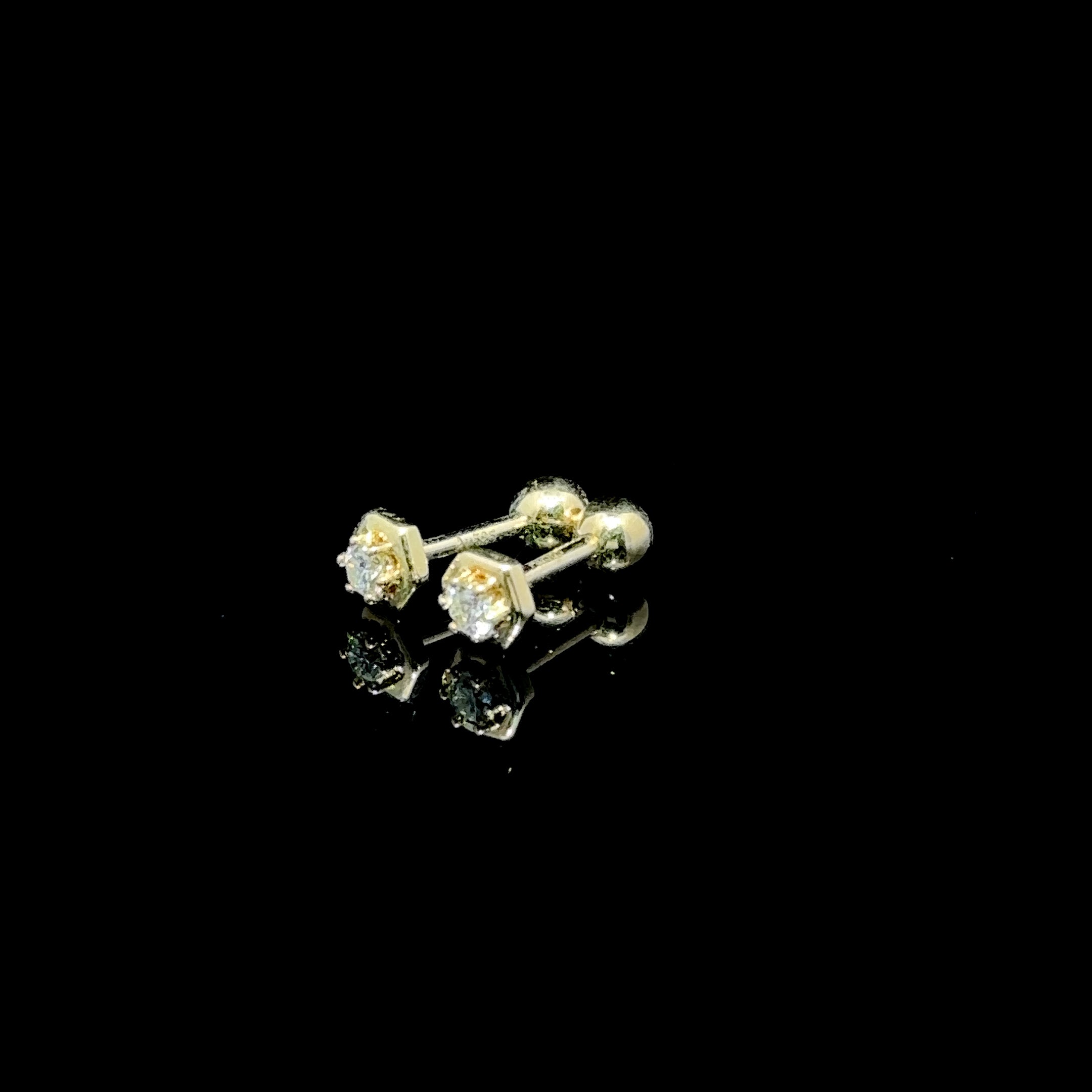 BROQUELES DE ORO CON DIAMANTE