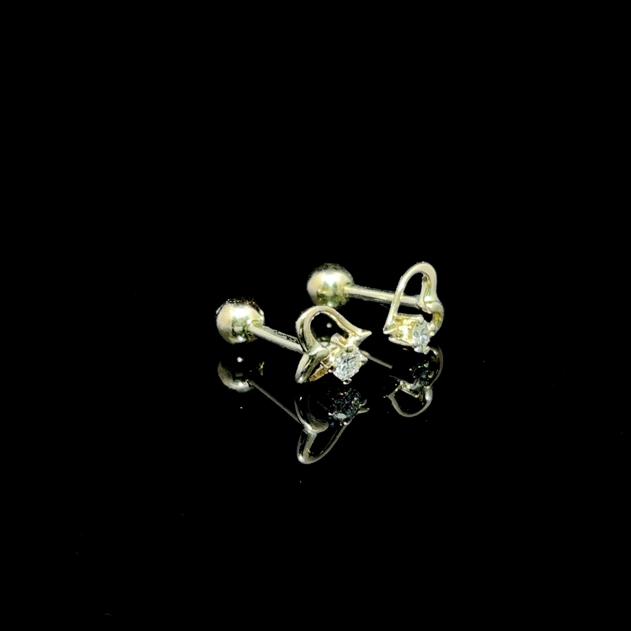 BROQUELES DE ORO CON DIAMANTE