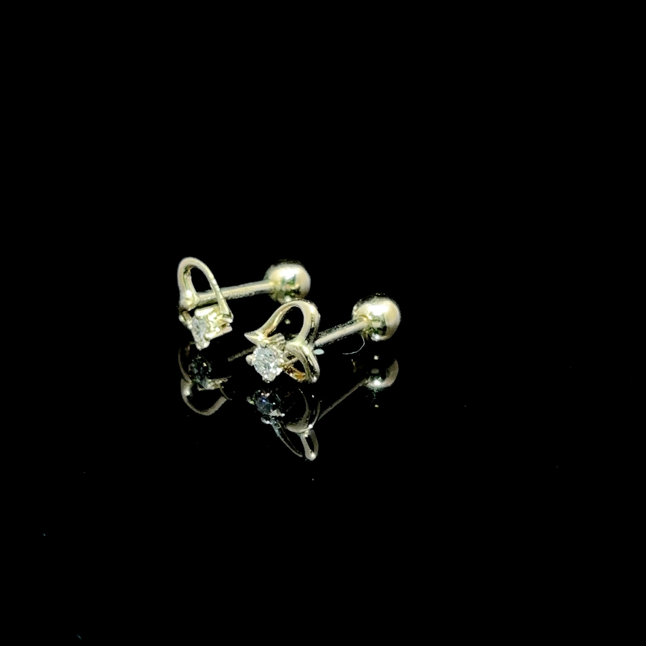 BROQUELES DE ORO CON DIAMANTE