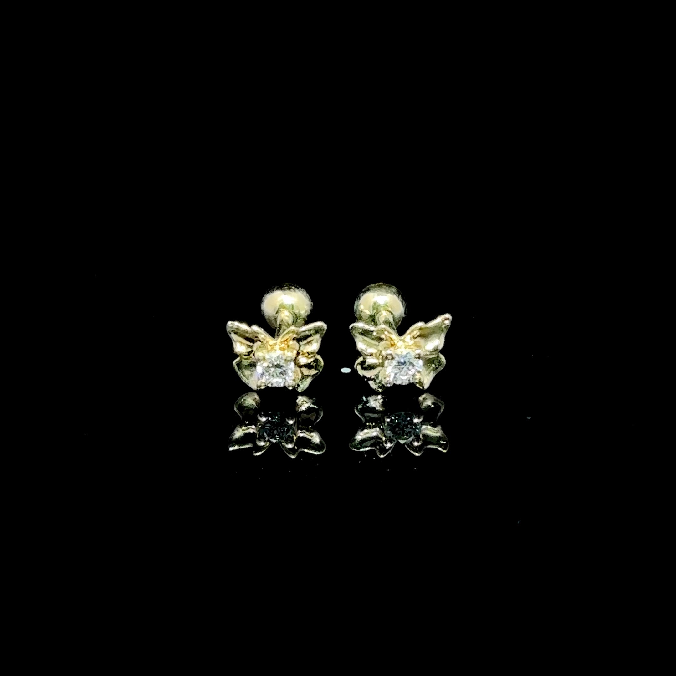 BROQUELES DE ORO CON DIAMANTE