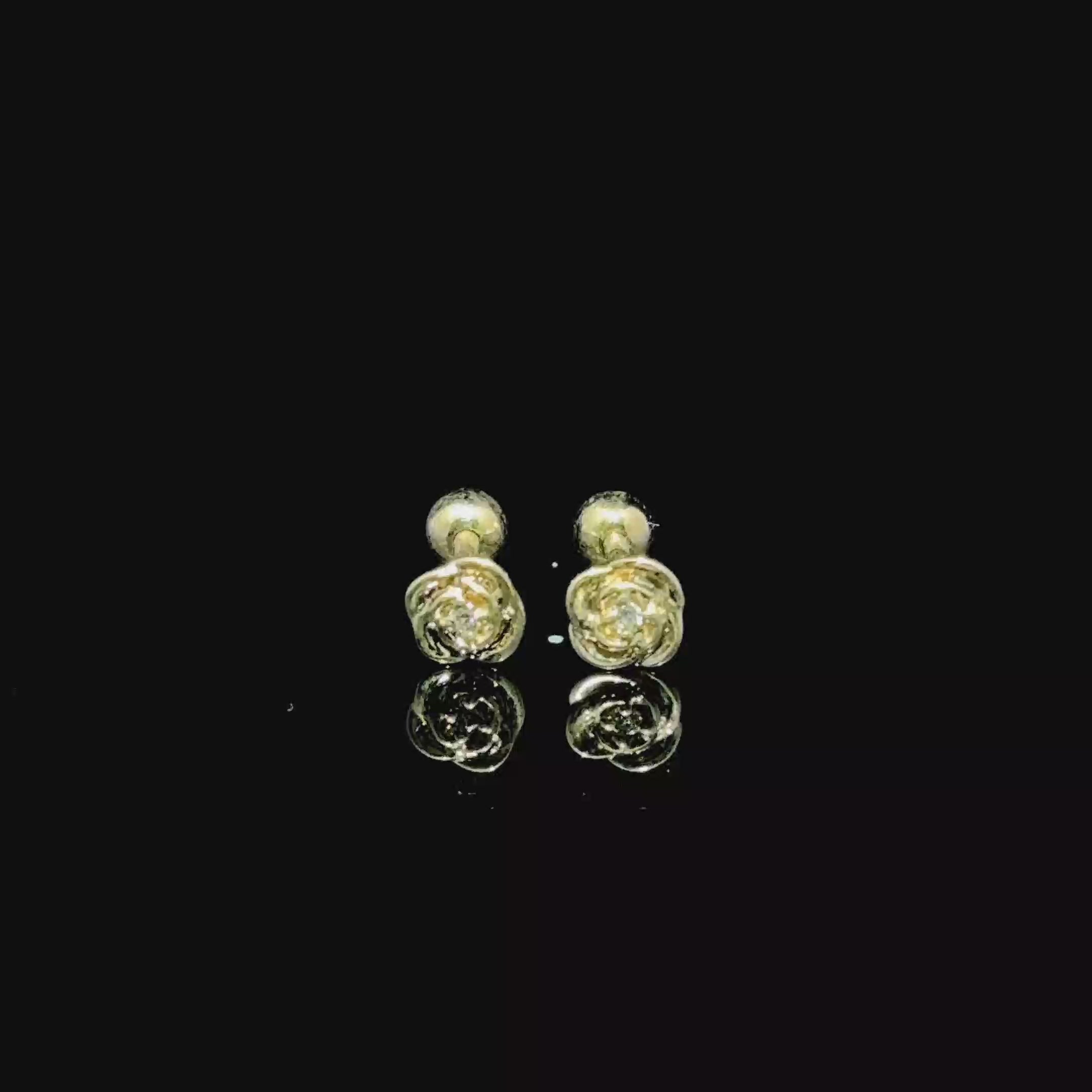 BROQUELES DE ORO CON DIAMANTE