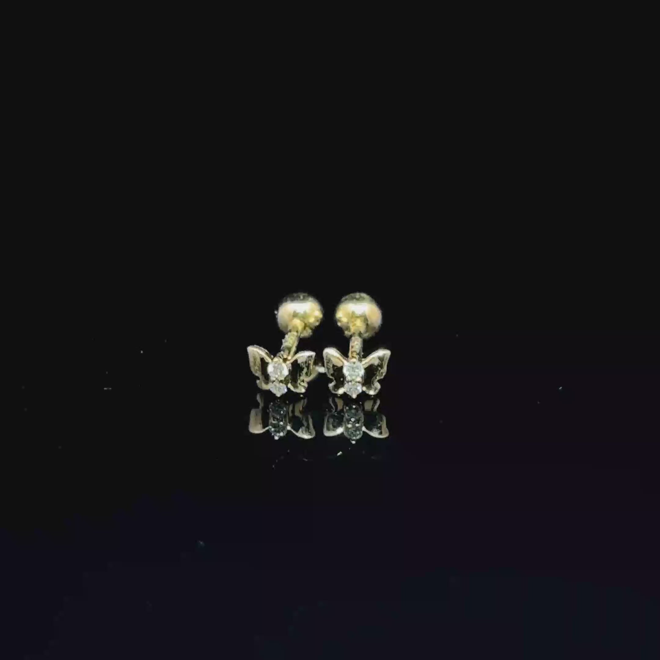 BROQUELES DE ORO CON DIAMANTE