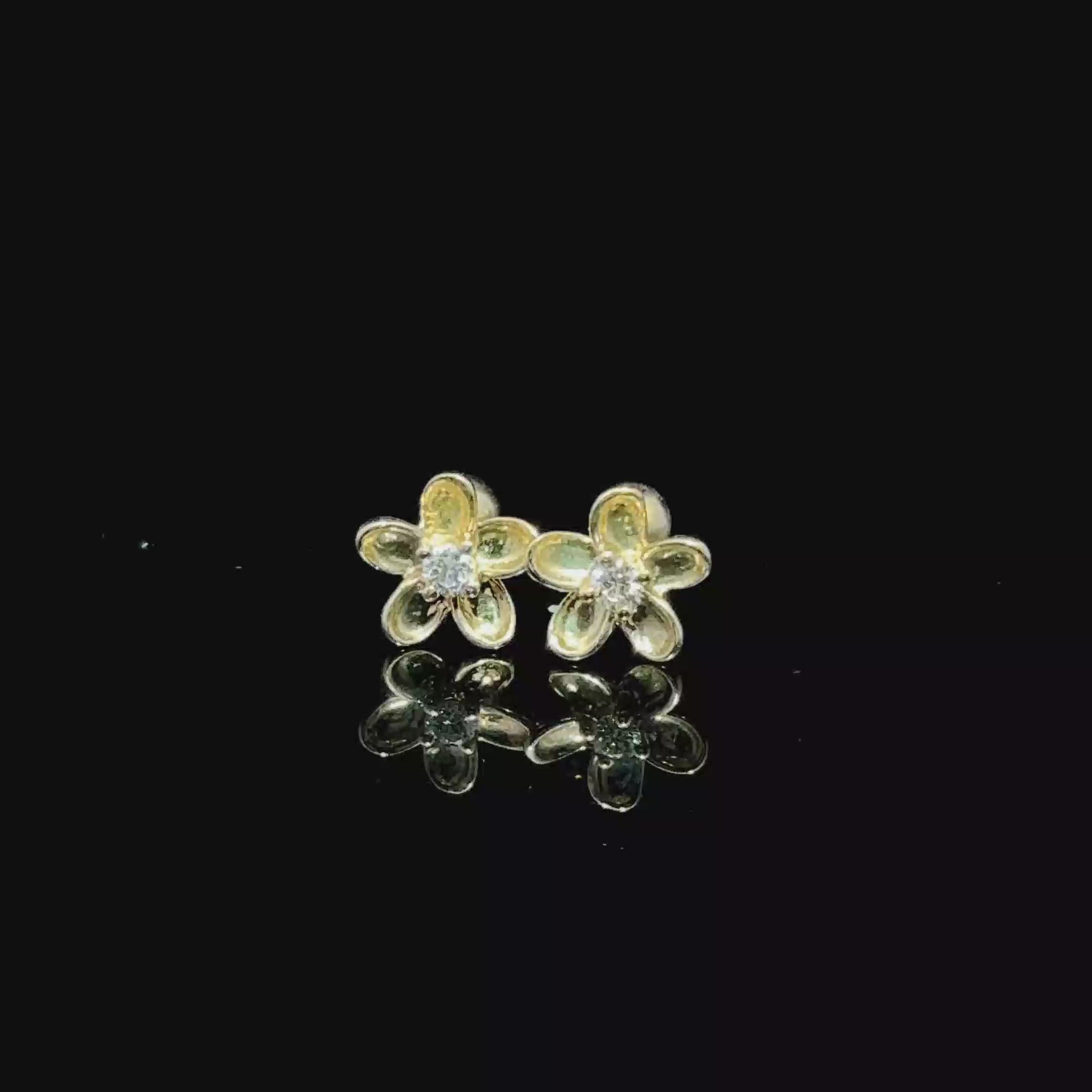 BROQUELES DE ORO CON DIAMANTE