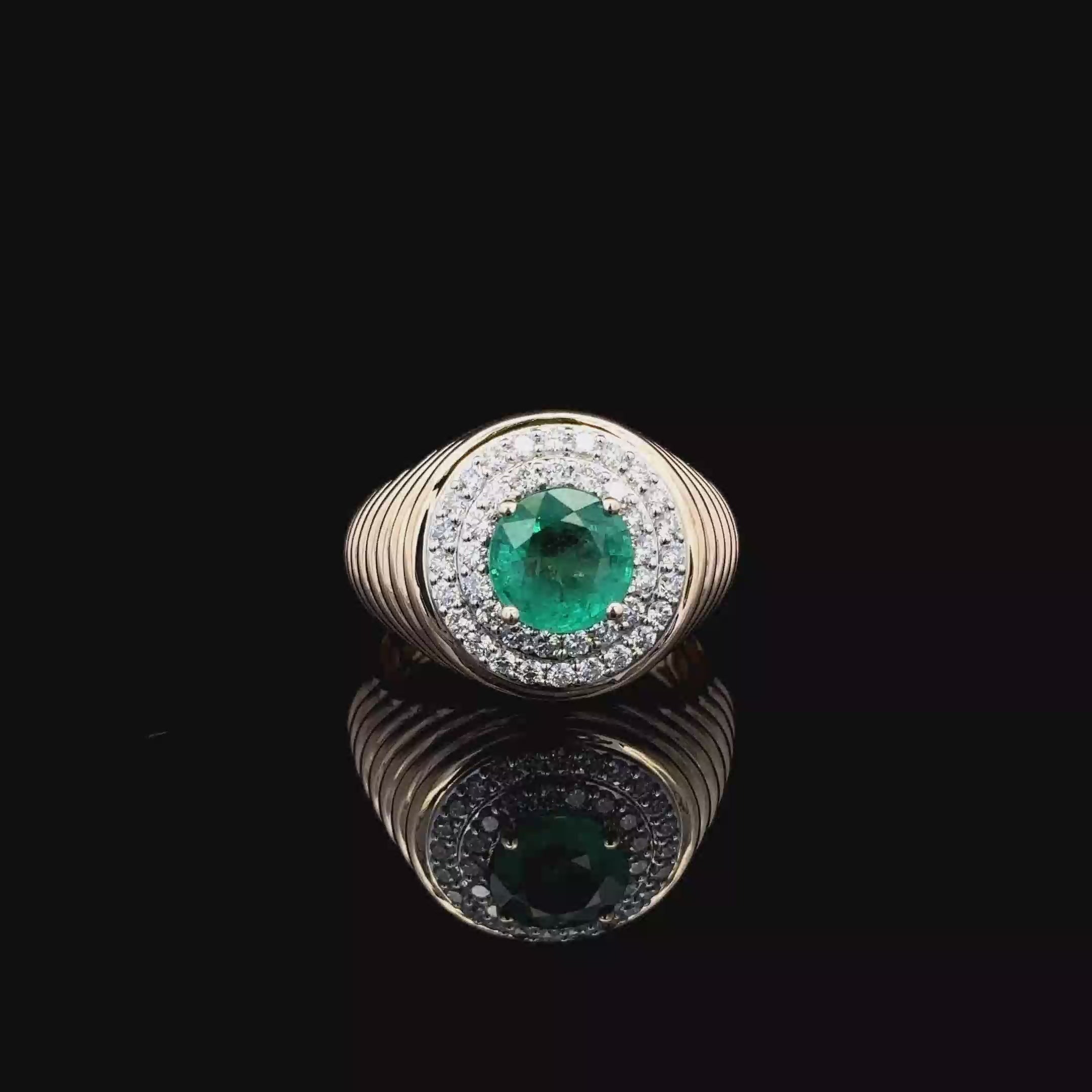 ANILLO DE ORO CON ESMERALDA Y DIAMANTE